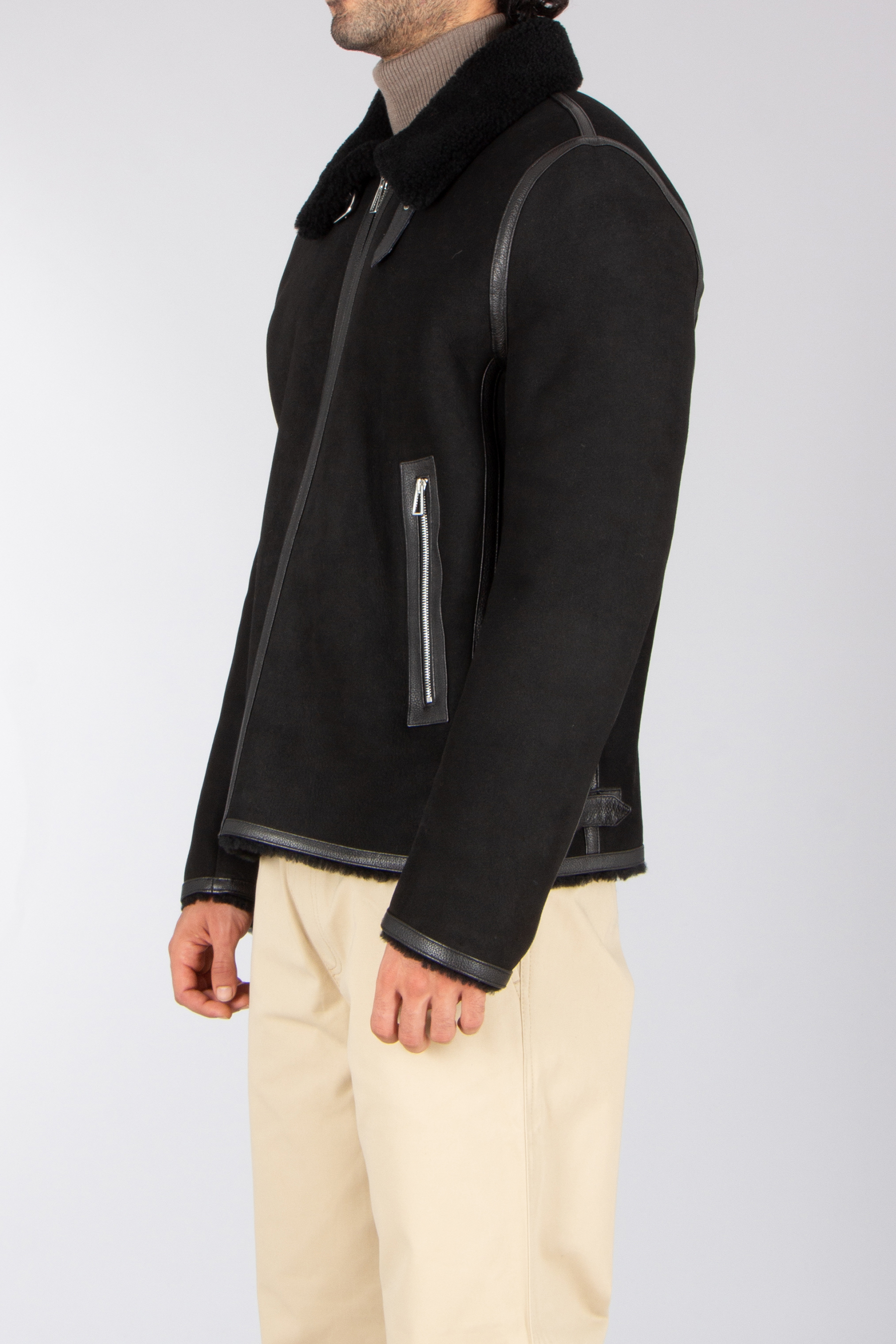 PAUL SMITH Regular Fit Shearling Jacket Mantel, Jacke, Fleece, Langer Ärmel, Handschuh