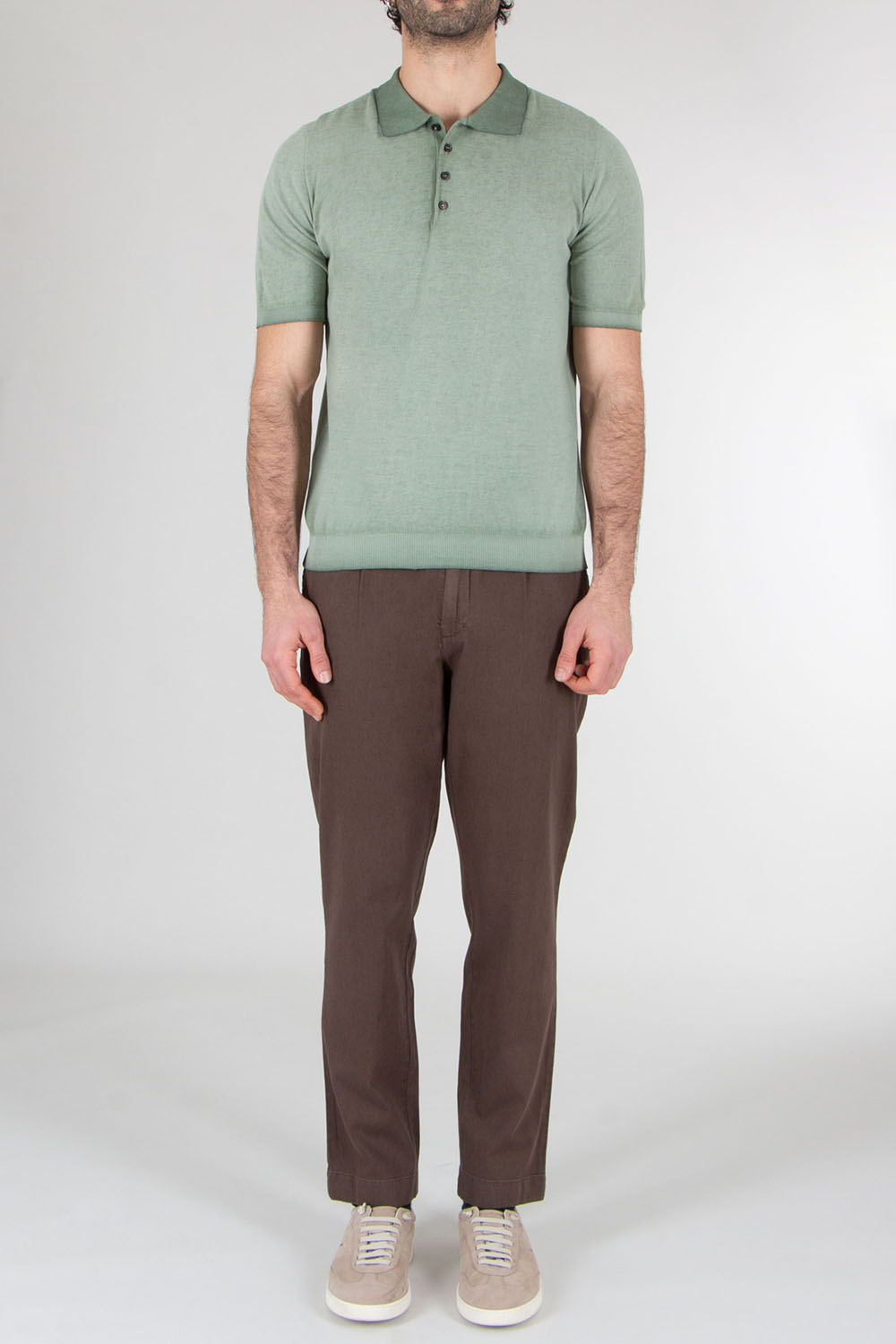 AROVESCIO Regular Fit Cotton Knit Polo