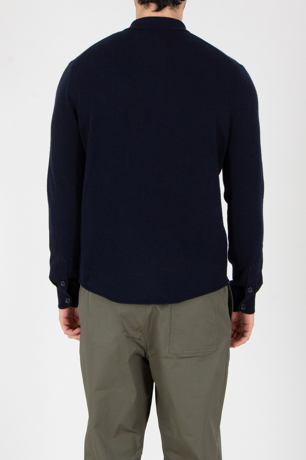 ALLUDE Regular Fit Cotton-Cashmere Blend Knit Shirt