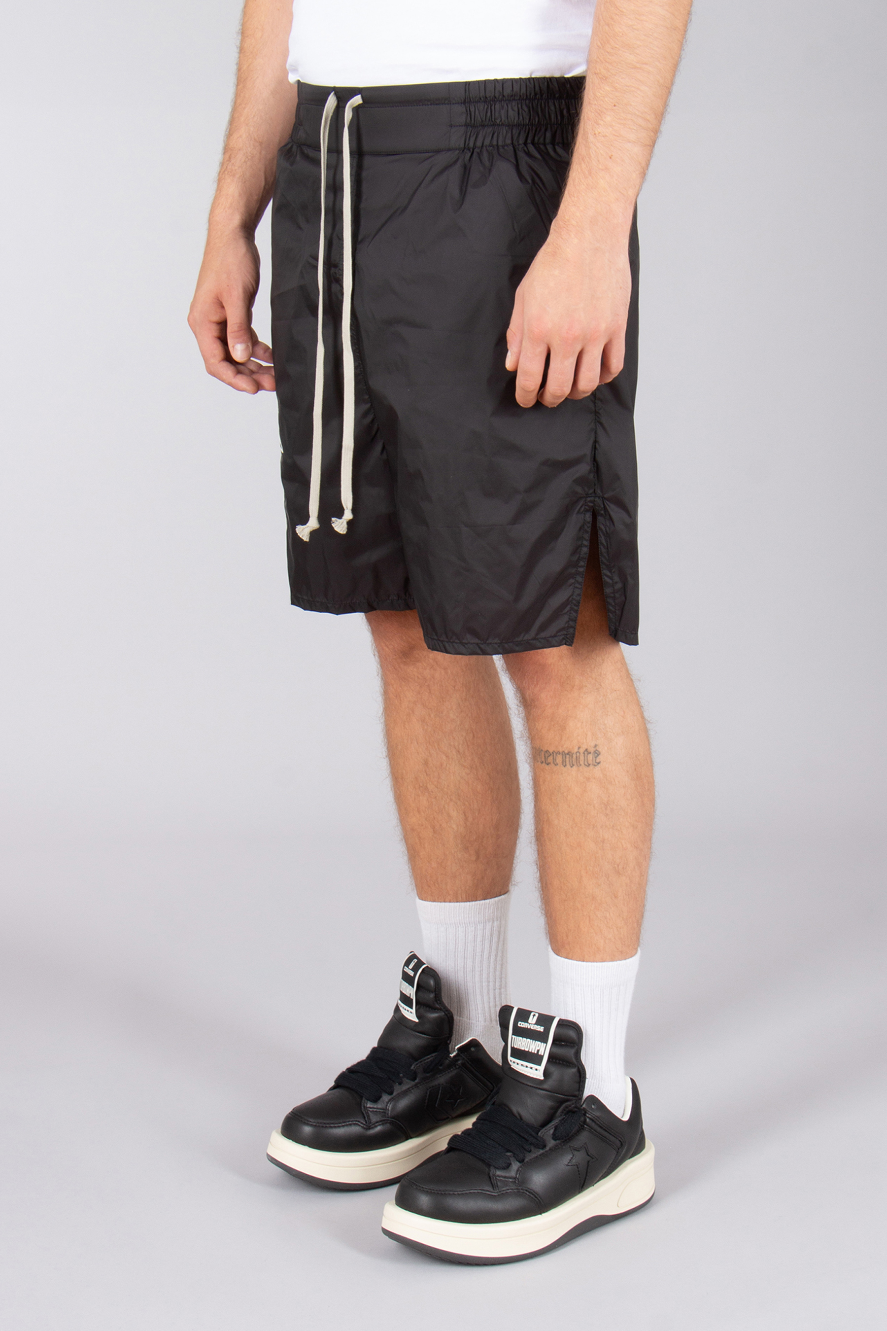 RICK OWENS DRKSHDW X Champion Loose Fit Embroidered Recycled Nylon Shorts RICK OWENS DRKSHDW X Champion Loose Fit Embroidered Recycled Nylon Shorts