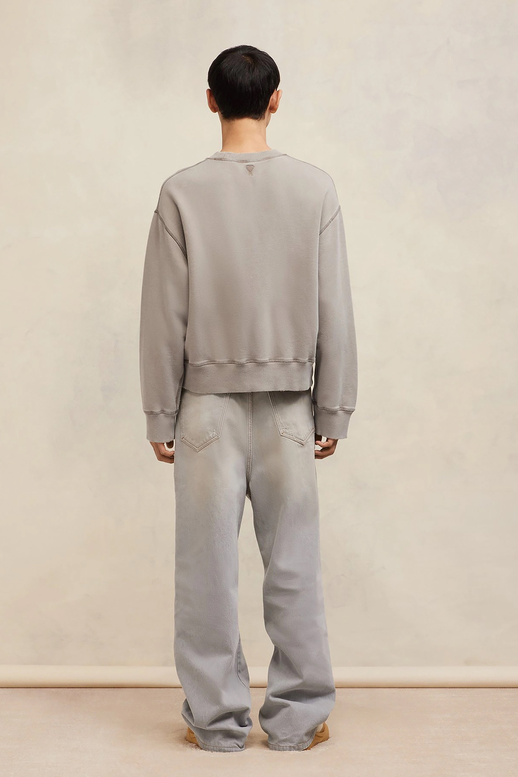 AMI PARIS Fade Out Cotton Fleece Sweatshirt
