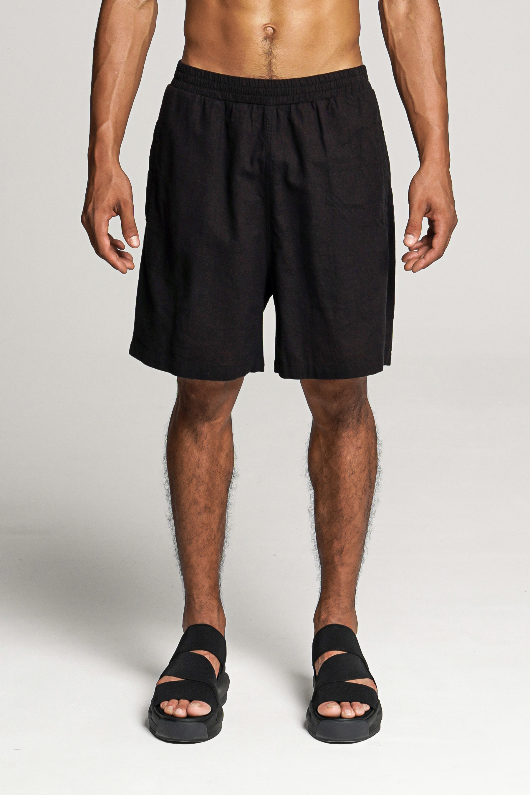 RE:VOLVER ATELIER Drop Crotch Cotton-Linen Blend Shorts
