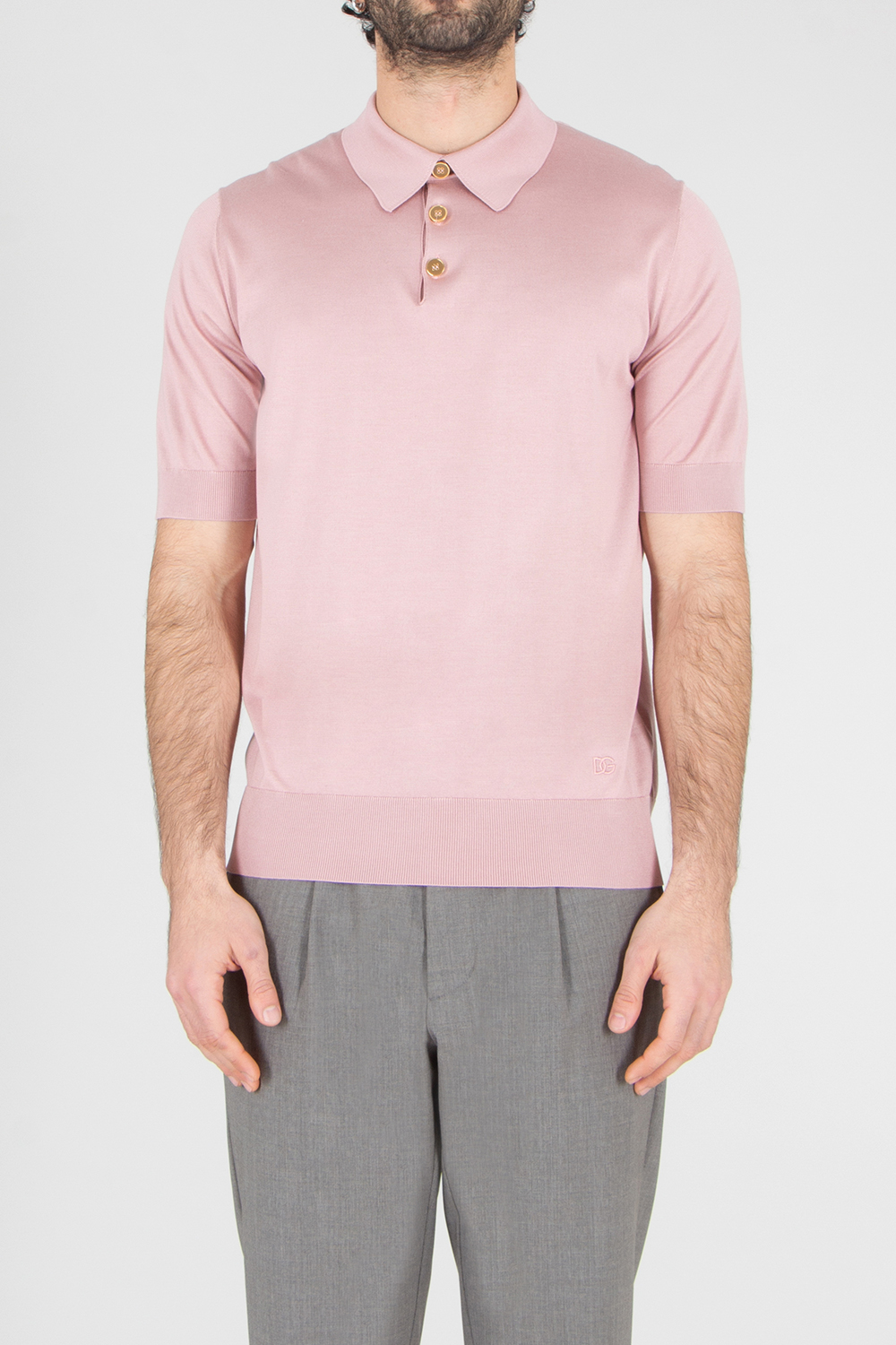 DOLCE & GABBANA Regular Fit Silk Knit Polo