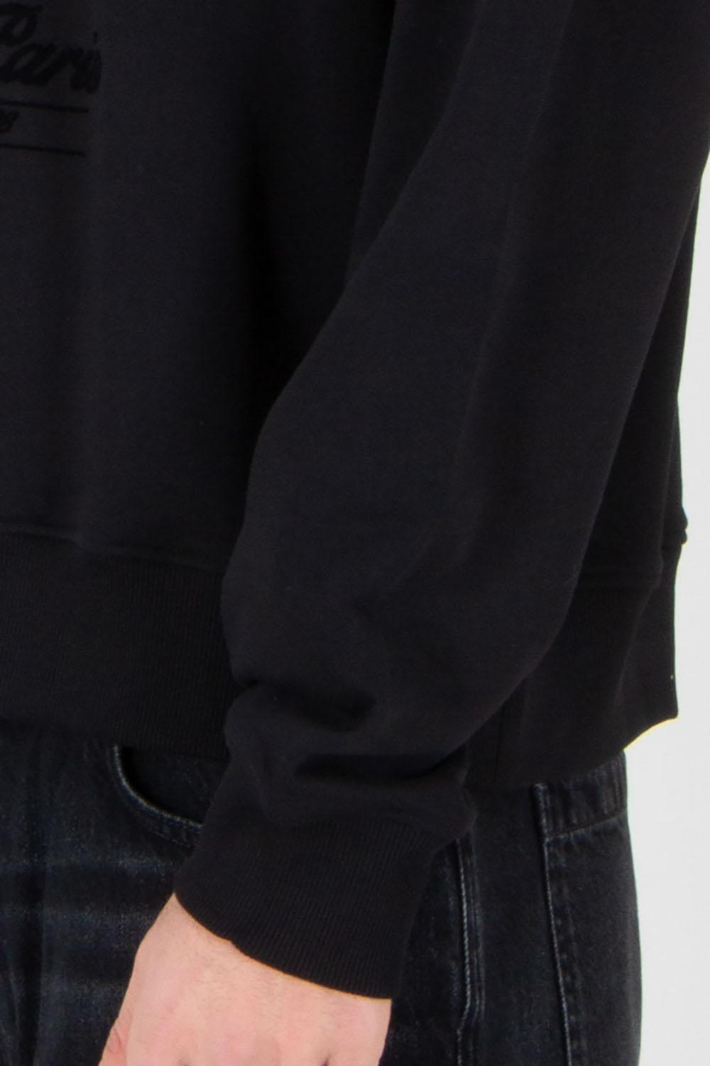 BALMAIN Relaxed Fit Flock Print Organic Cotton Jersey Sweatshirt