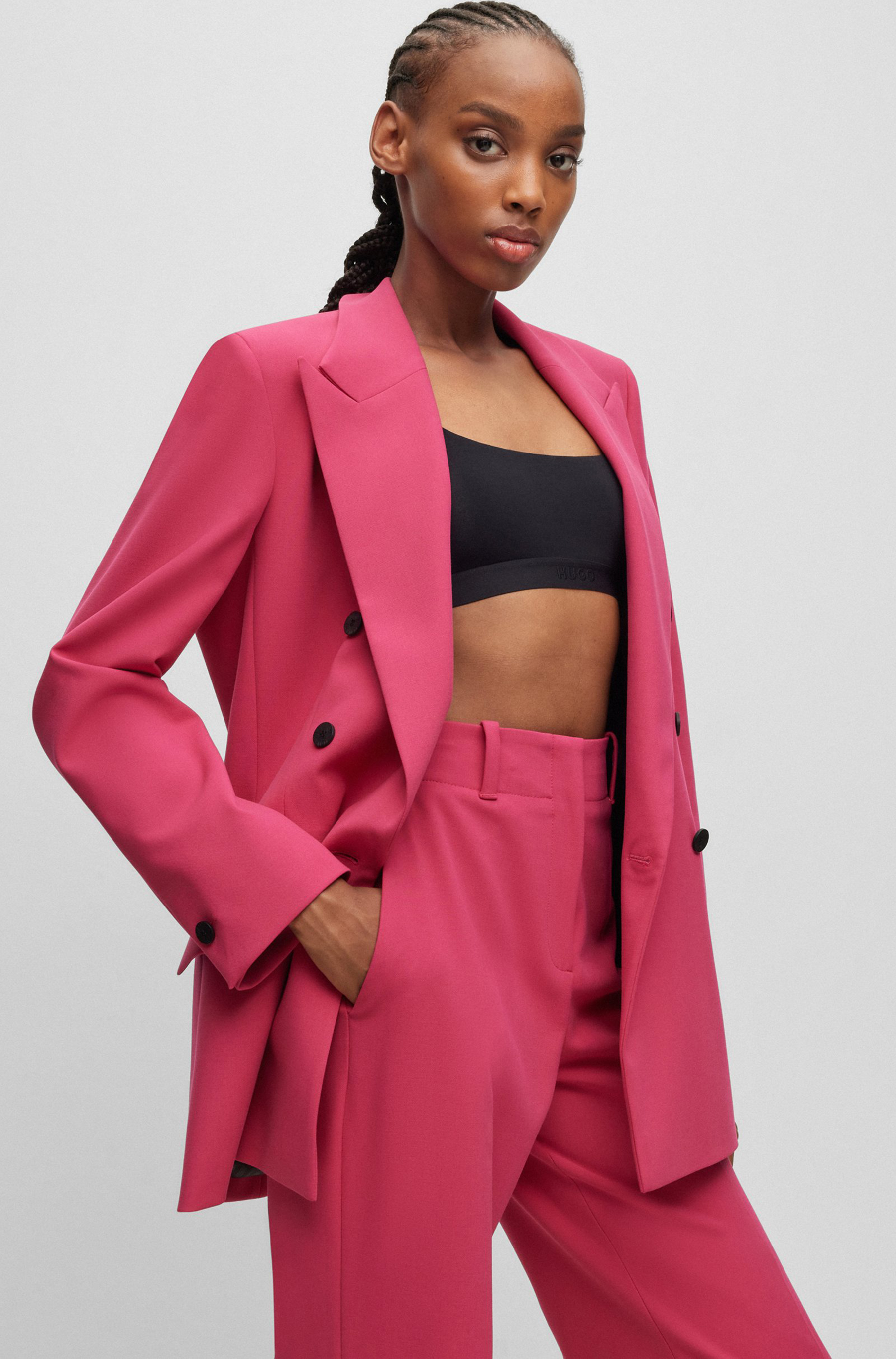 HUGO Relaxed Stretch Fabric Blazer Amalisa HUGO Relaxed Stretch Fabric Blazer Amalisa