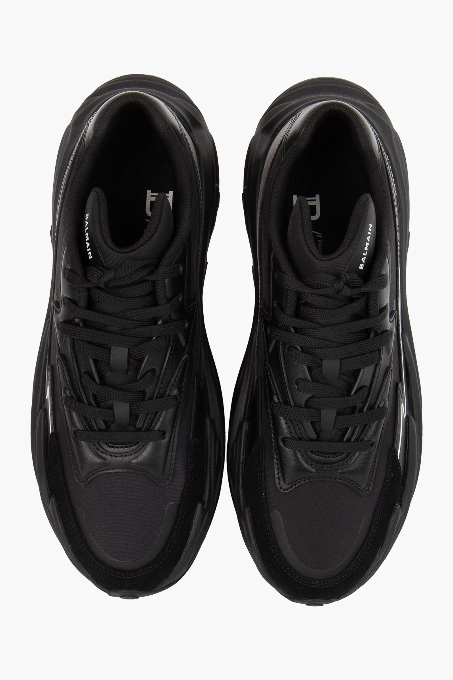BALMAIN Low Top Faux Leather Sneakers Run-Row BALMAIN Low Top Faux Leather Sneakers Run-Row