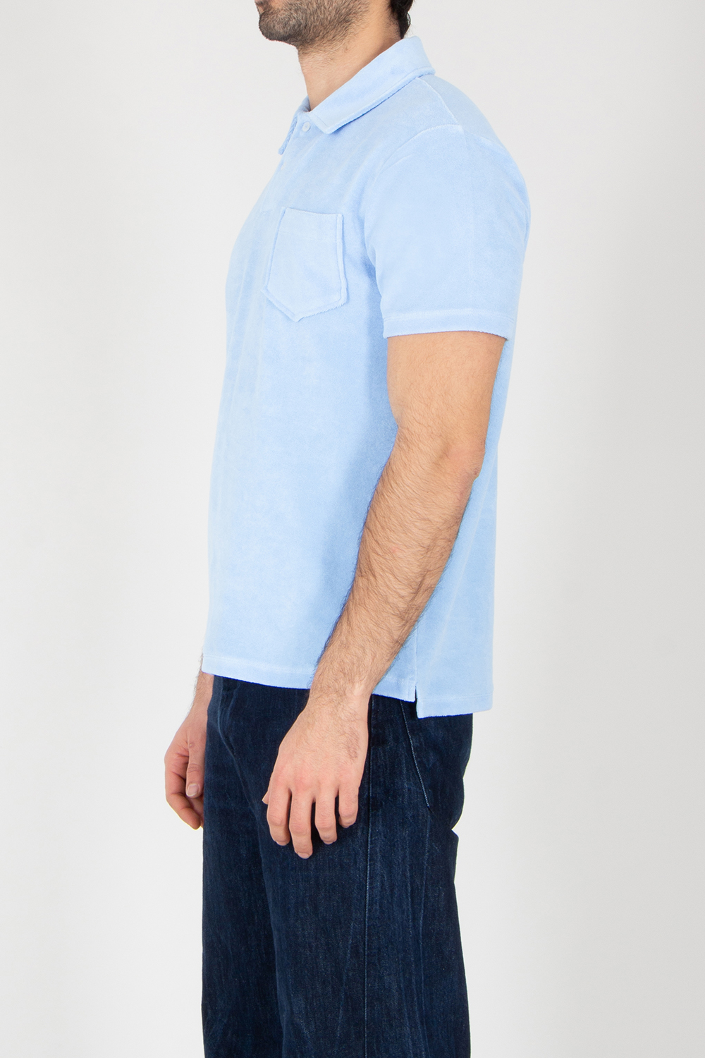 AURÉLIEN Slim Fit Cotton Blend Terry Polo Shirt