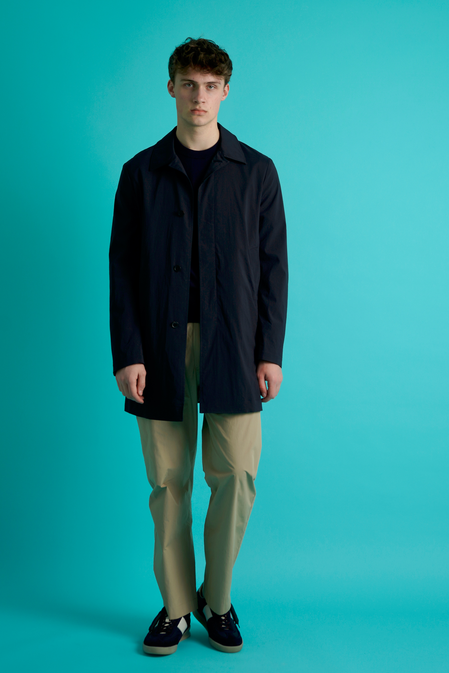 PAUL SMITH Regular Fit Striped Recycled Nylon Blend Stretch Coat Bekleidung, Mantel, Person, Langarm