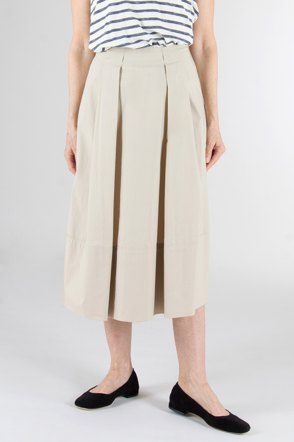 WOOLRICH Cotton Poplin Box Pleat Skirt