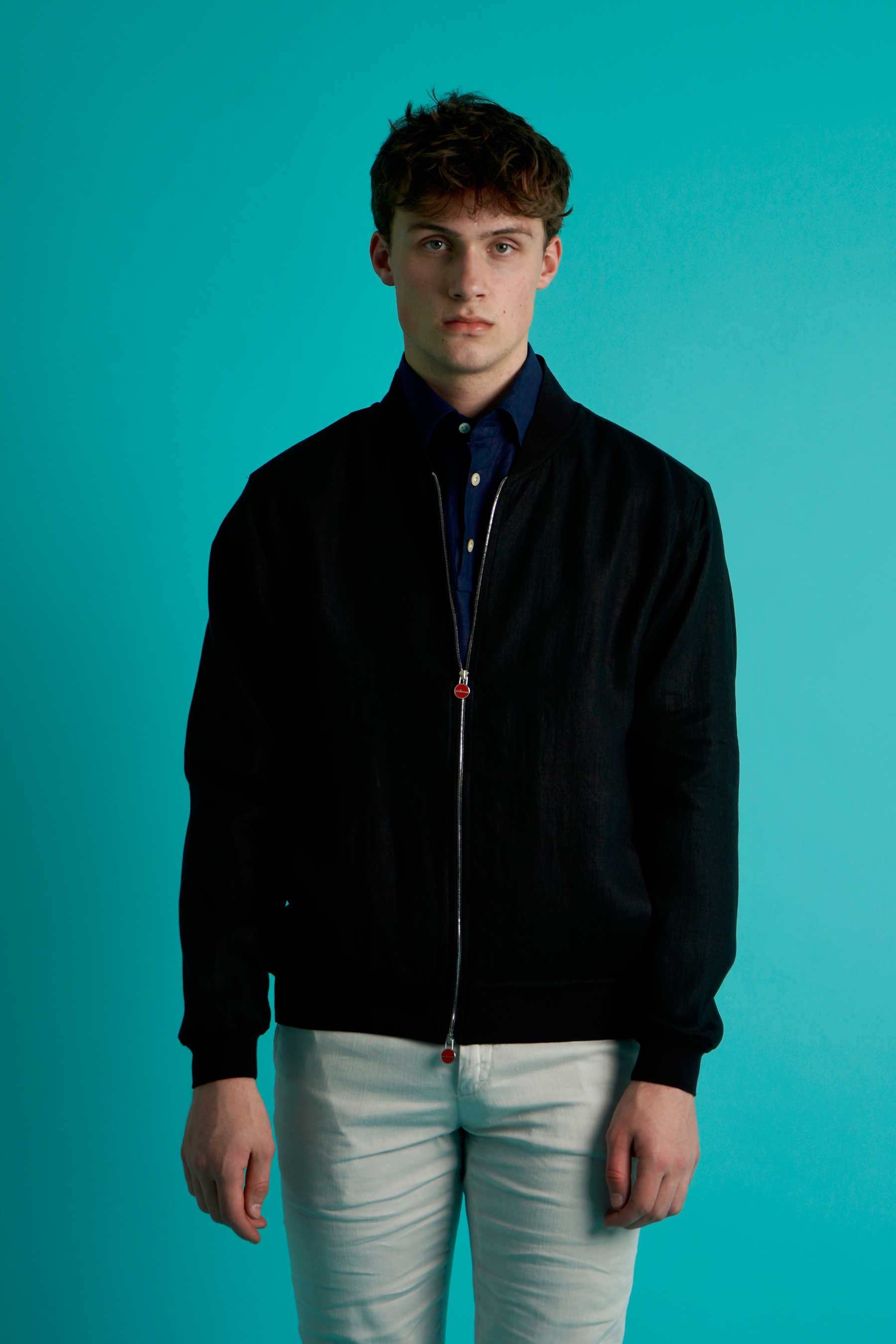 KITON Regular Fit Linen Bomber Jacket Mantel, Jacke, Langarm, Pullover, Sweatshirt