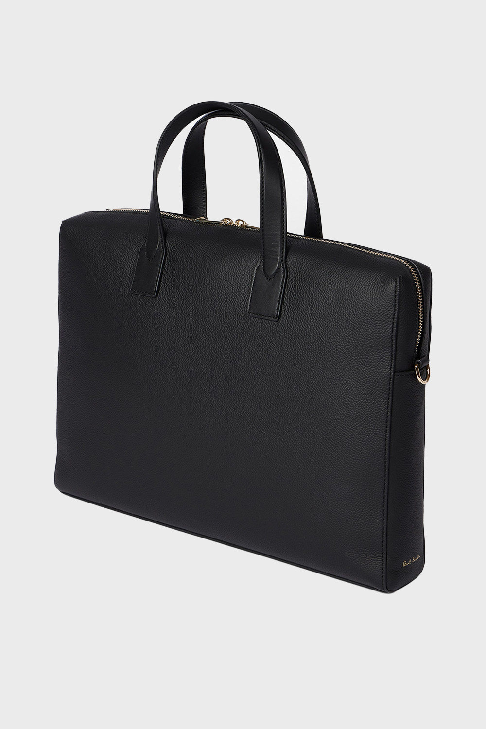 PAUL SMITH Leather 'Signature Stripe' Trim Double-Zip Folio Bag