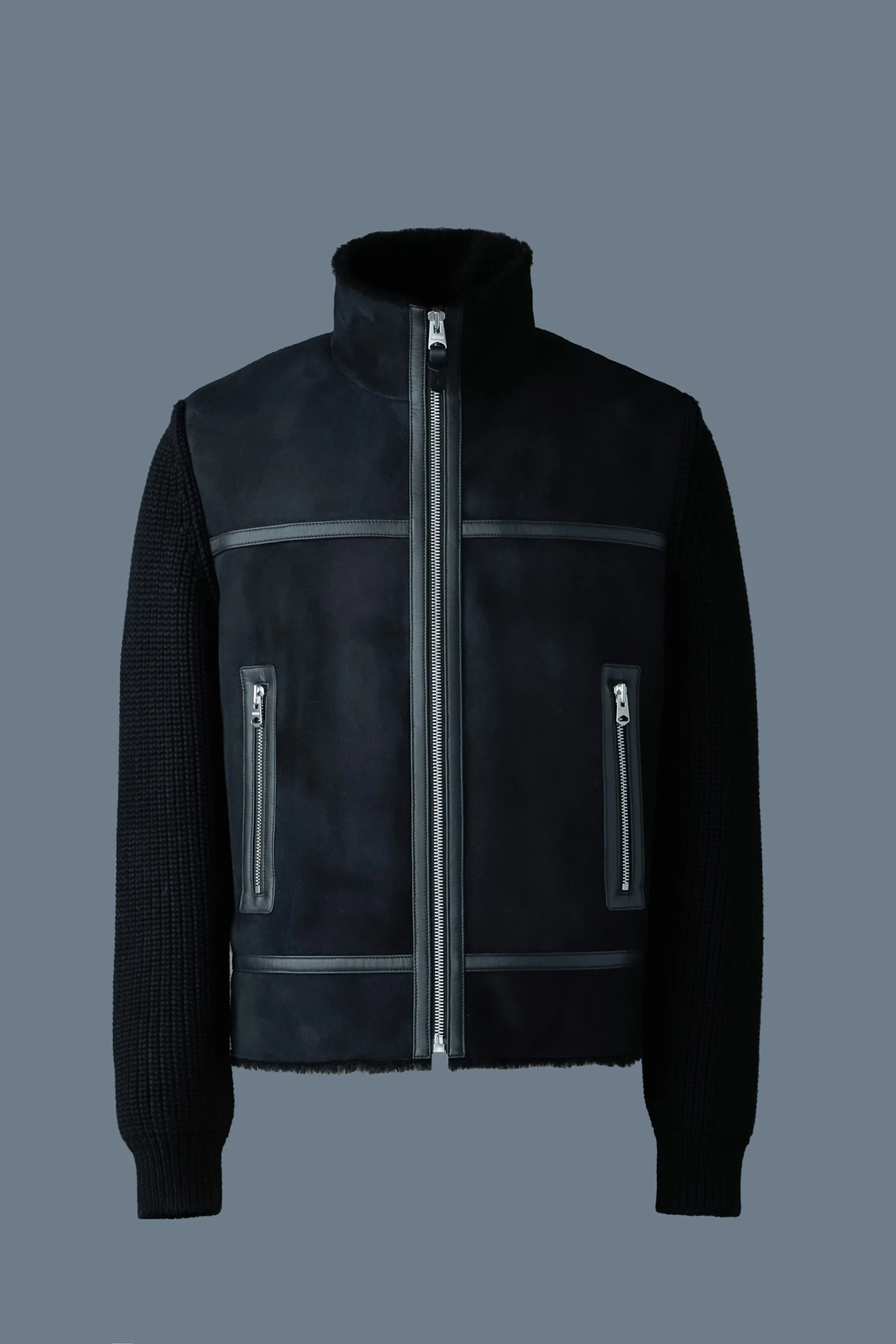 MACKAGE Mixed-Media Shearling & Wool Knit Jacket Jonathan MACKAGE Mixed-Media Shearling & Wool Knit Jacket Jonathan
