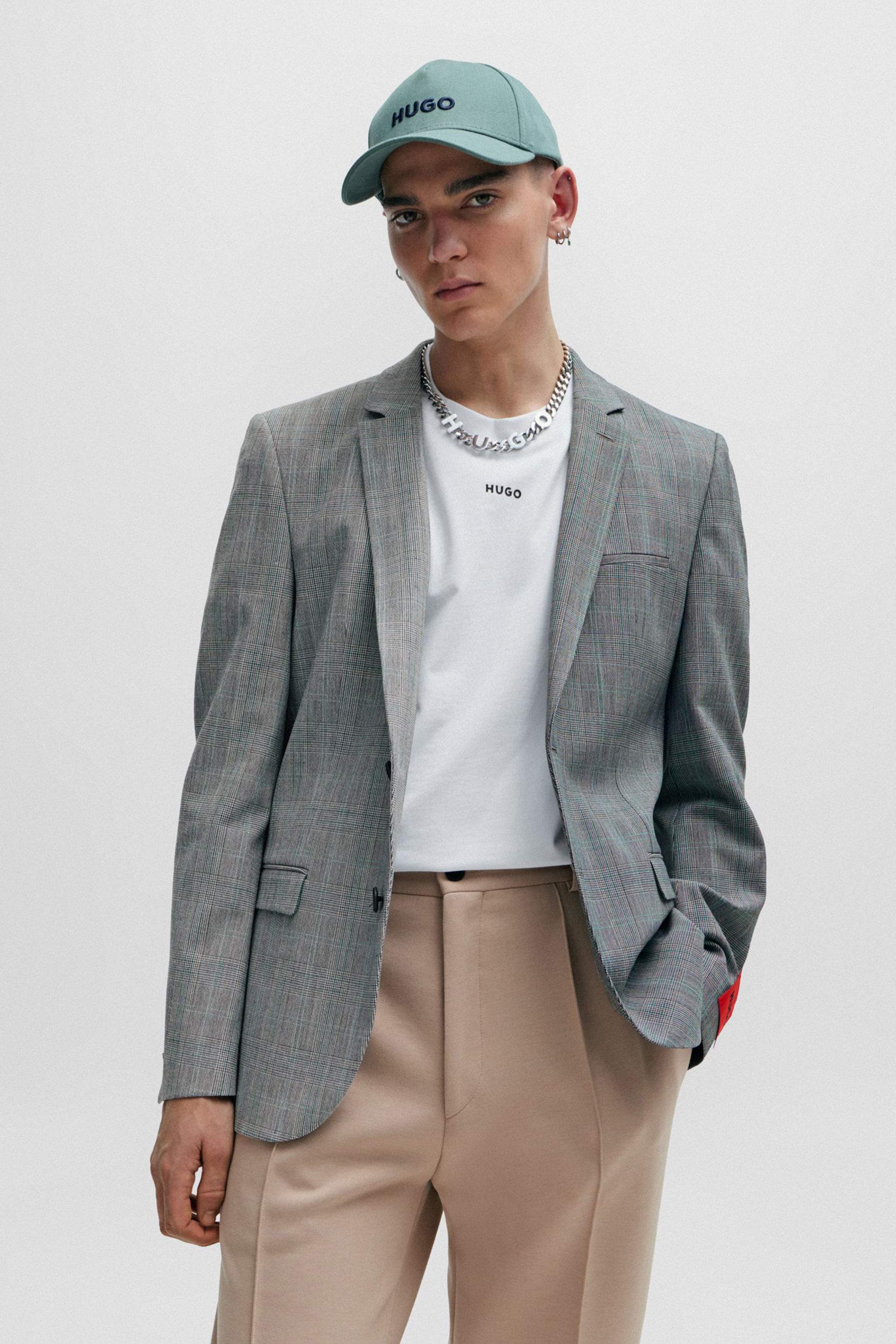 HUGO Extra Slim Fit Checked Super-Flex Jacket Arti HUGO Extra Slim Fit Checked Super-Flex Jacket Arti