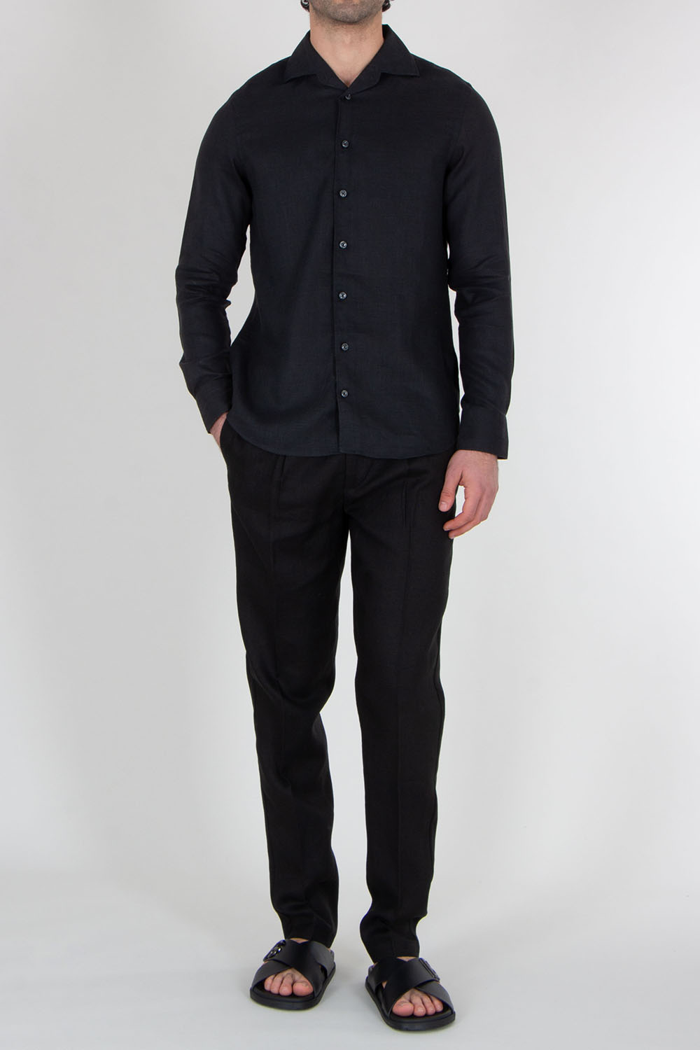 AURÉLIEN Slim Fit Linen Shirt Seaside