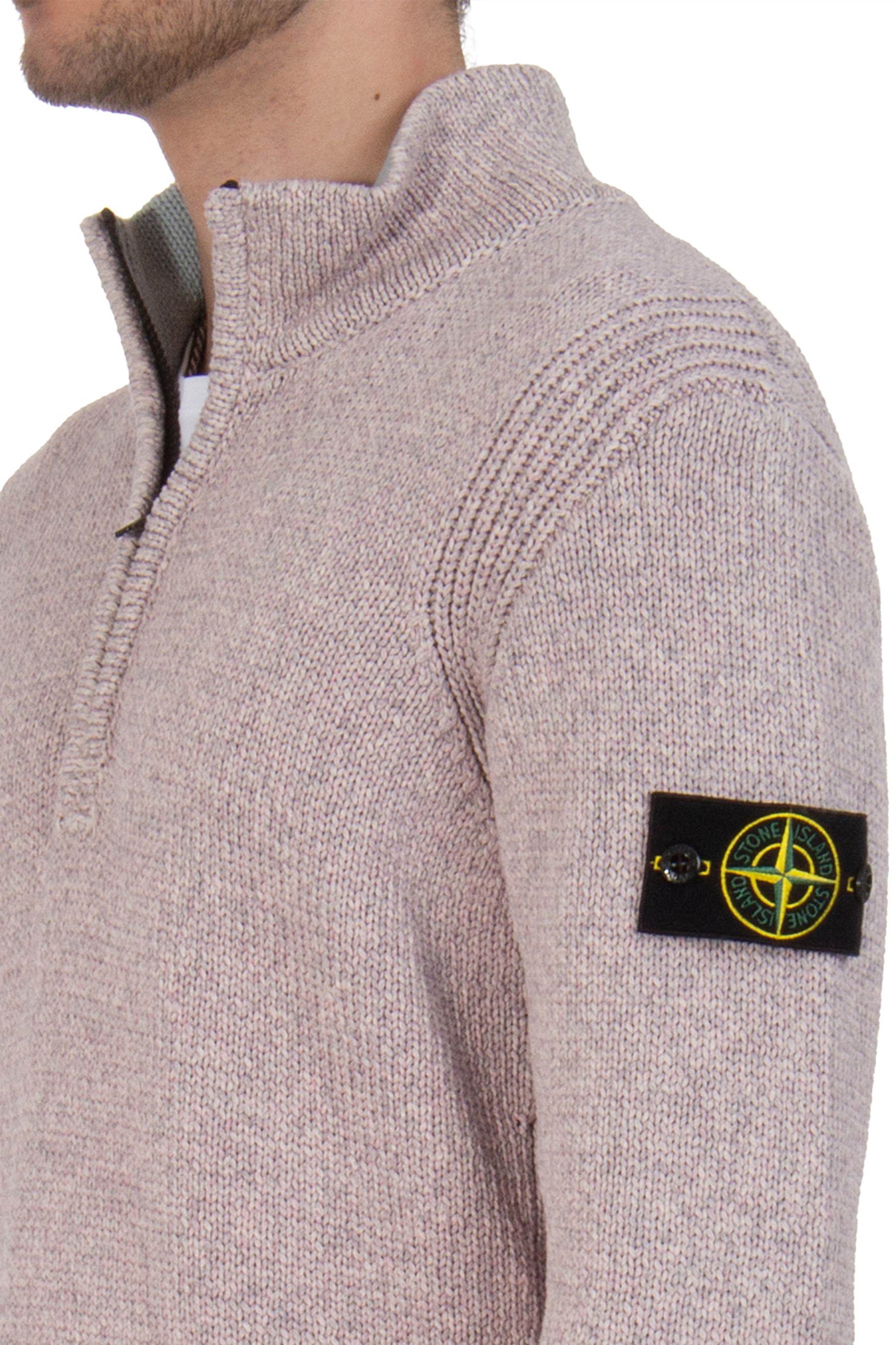 STONE ISLAND Spray-Coloured Cotton Half Zip Sweater STONE ISLAND Spray-Coloured Cotton Half Zip Sweater