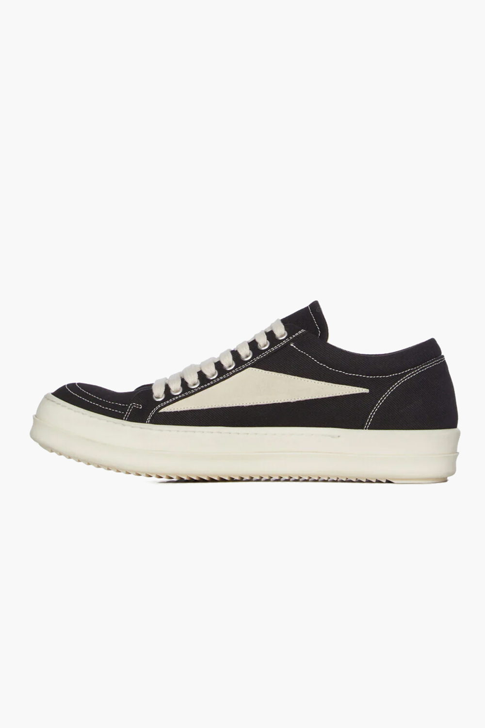RICK OWENS DRKSHDW Overdyed Denim & Suede Vintage Low Sneakers