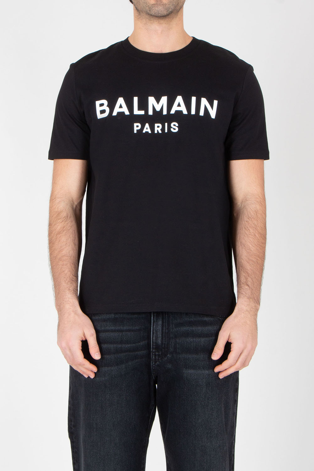 BALMAIN Regular Fit Logo Print Organic Cotton Jersey T-Shirt