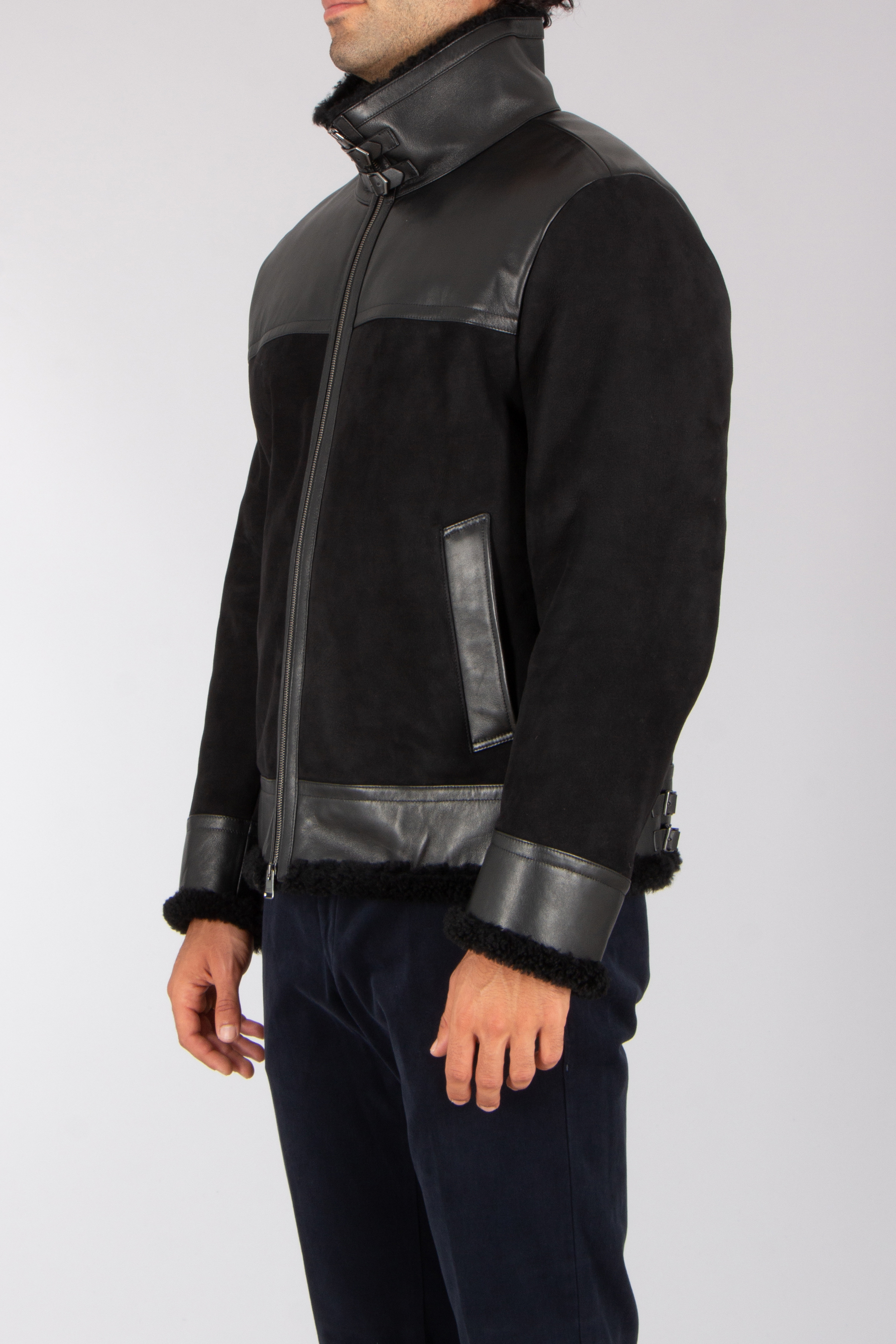 CANALI Regular Fit Shearling Jacket Mantel, Jacke, Erwachsener, Mann, Person