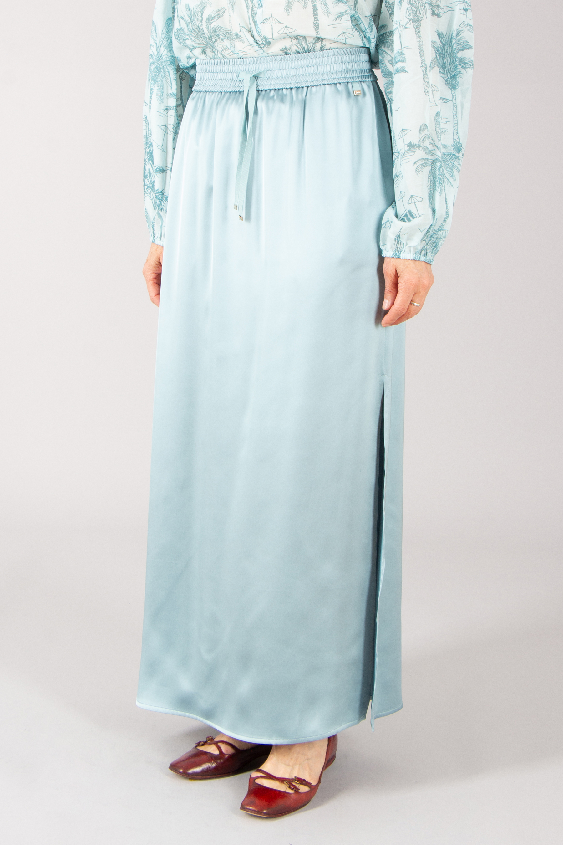 HERNO Regular Fit Satin Skirt