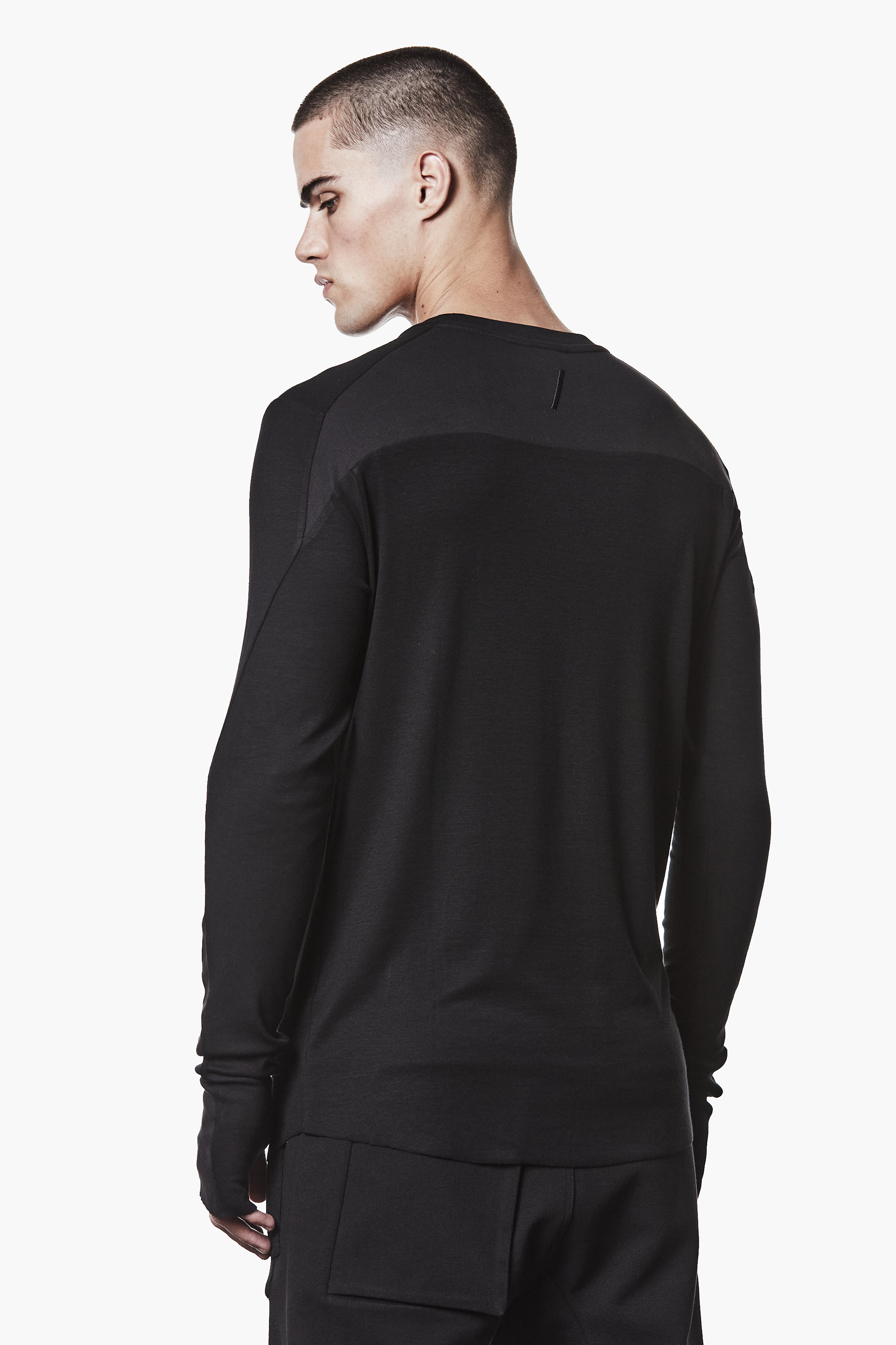 THOM KROM Slim Fit Viscose Stretch Long-Sleeve T-Shirt Langarm, Ärmel, Pullover, Sweatshirt, Person