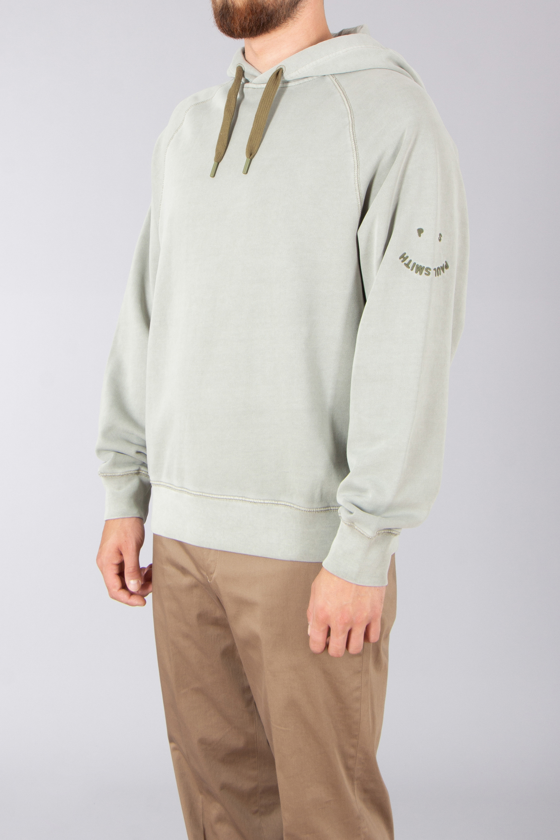 PAUL SMITH Relaxed Fit Happy Embroidery Organically Grown Cotton French Terry Hoodie PAUL SMITH Relaxed Fit Happy Embroidery Organically Grown Cotton French Terry Hoodie