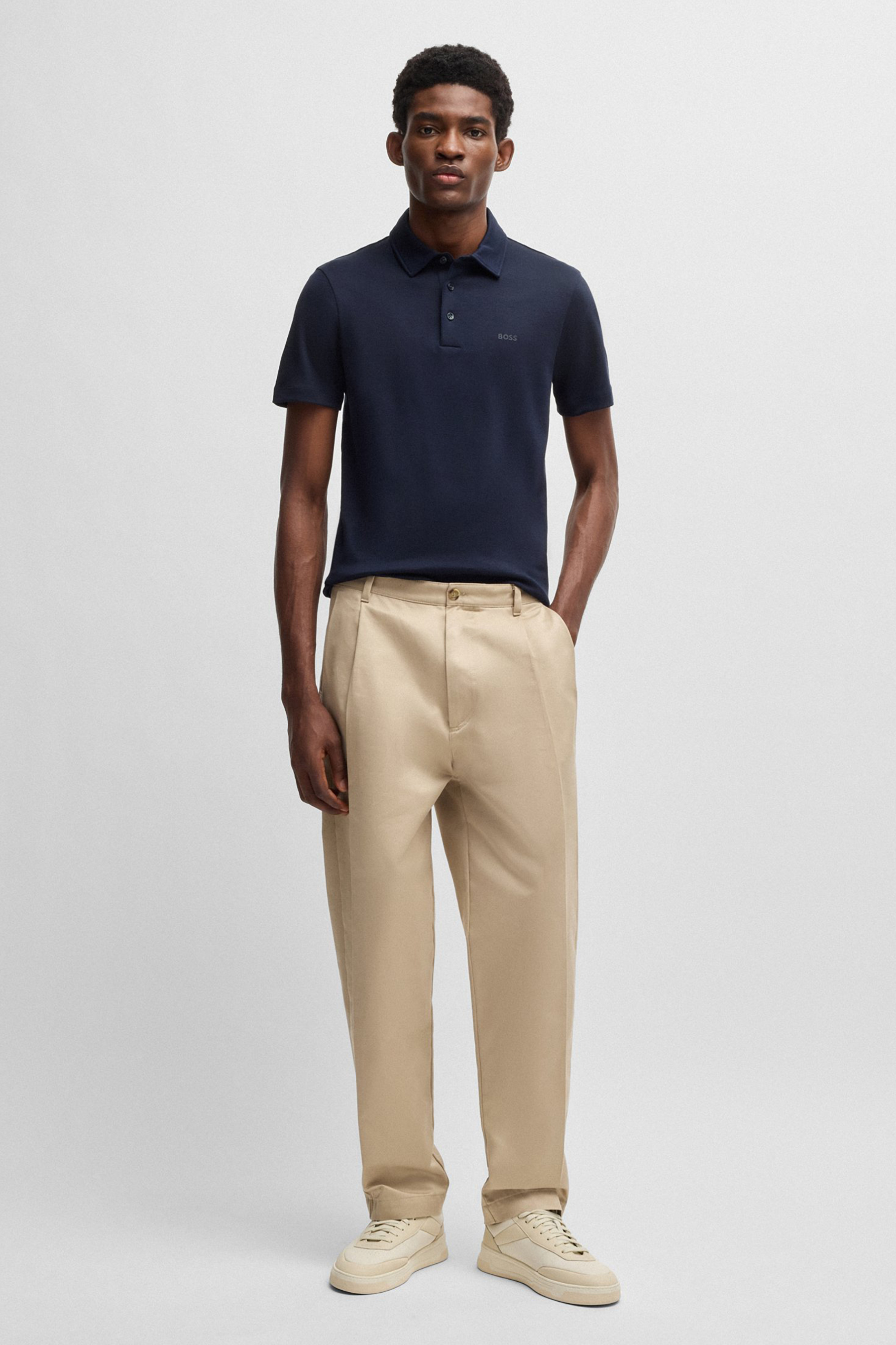 BOSS Slim Fit Interlock-Cotton Polo Shirt Palosh BOSS Slim Fit Interlock-Cotton Polo Shirt Palosh