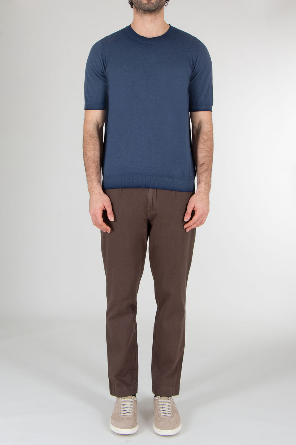 AROVESCIO Regular Fit Cotton Knit T-Shirt