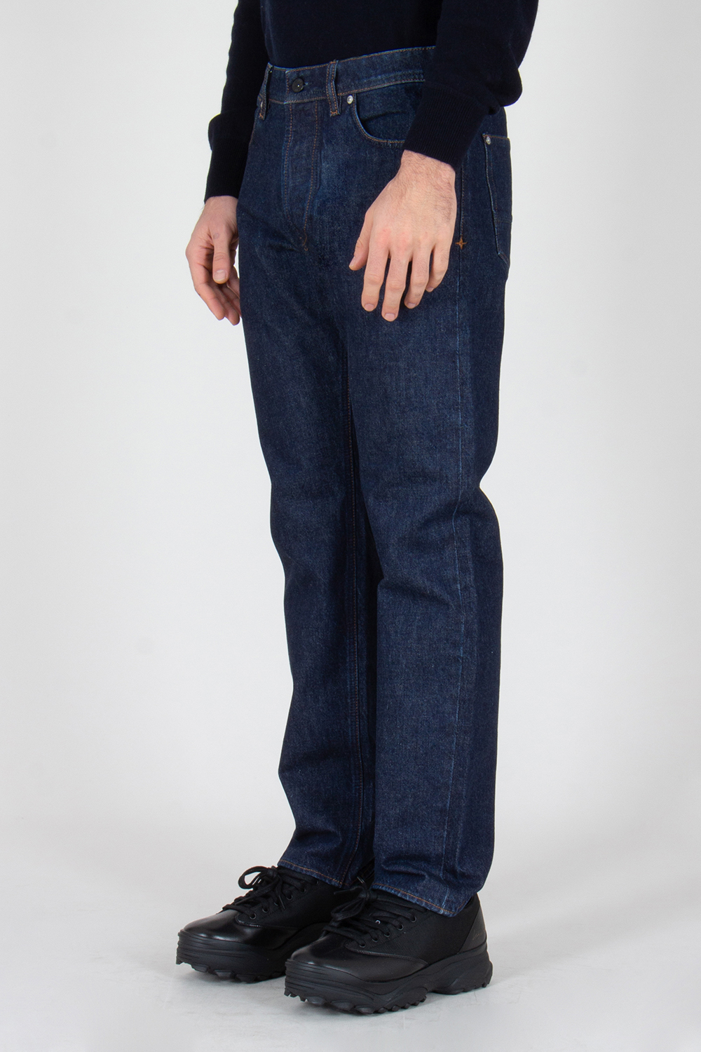 STONE ISLAND Regular Straight Fit Rinsed Organic Cotton Denim Jeans