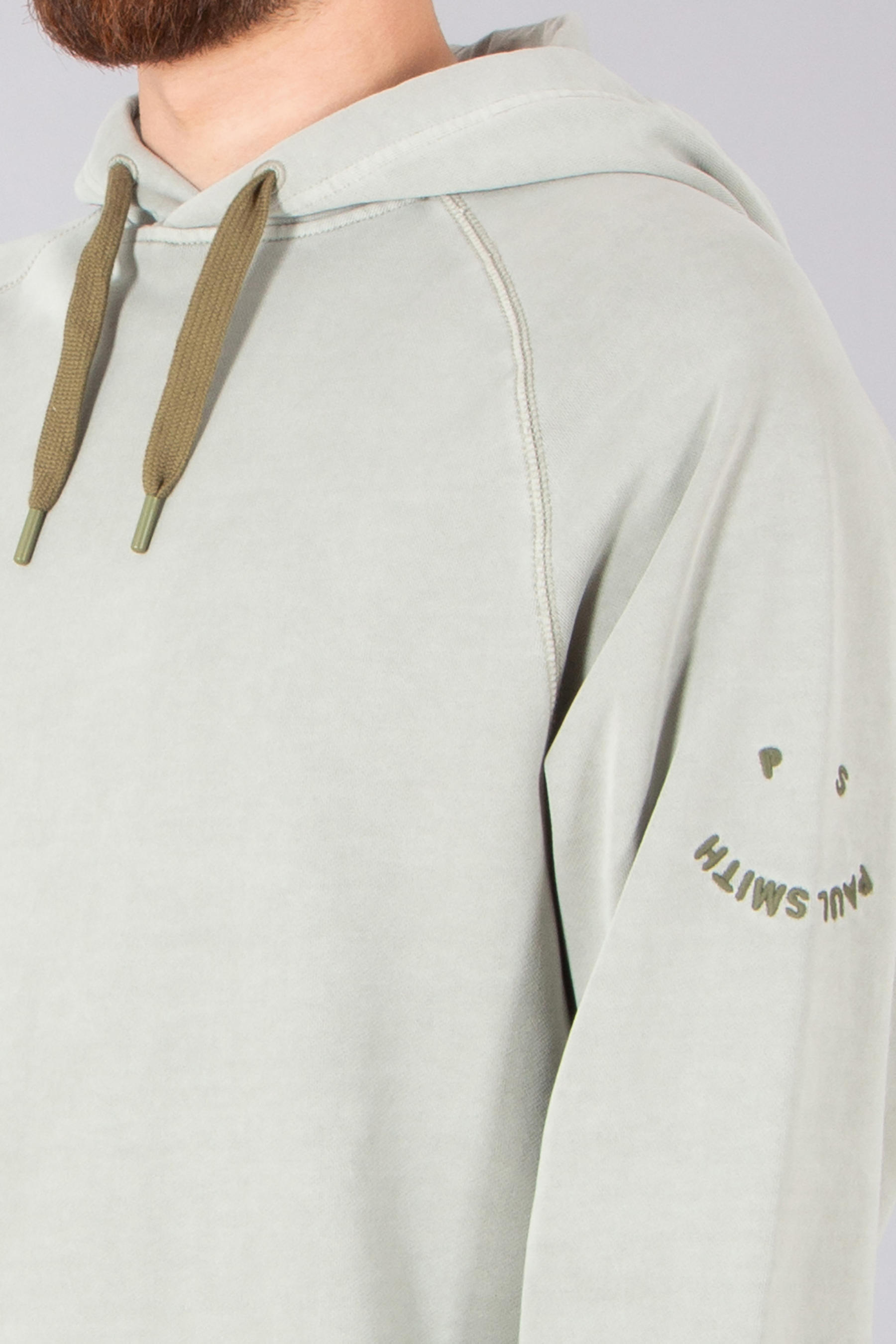 PAUL SMITH Relaxed Fit Happy Embroidery Organically Grown Cotton French Terry Hoodie PAUL SMITH Relaxed Fit Happy Embroidery Organically Grown Cotton French Terry Hoodie