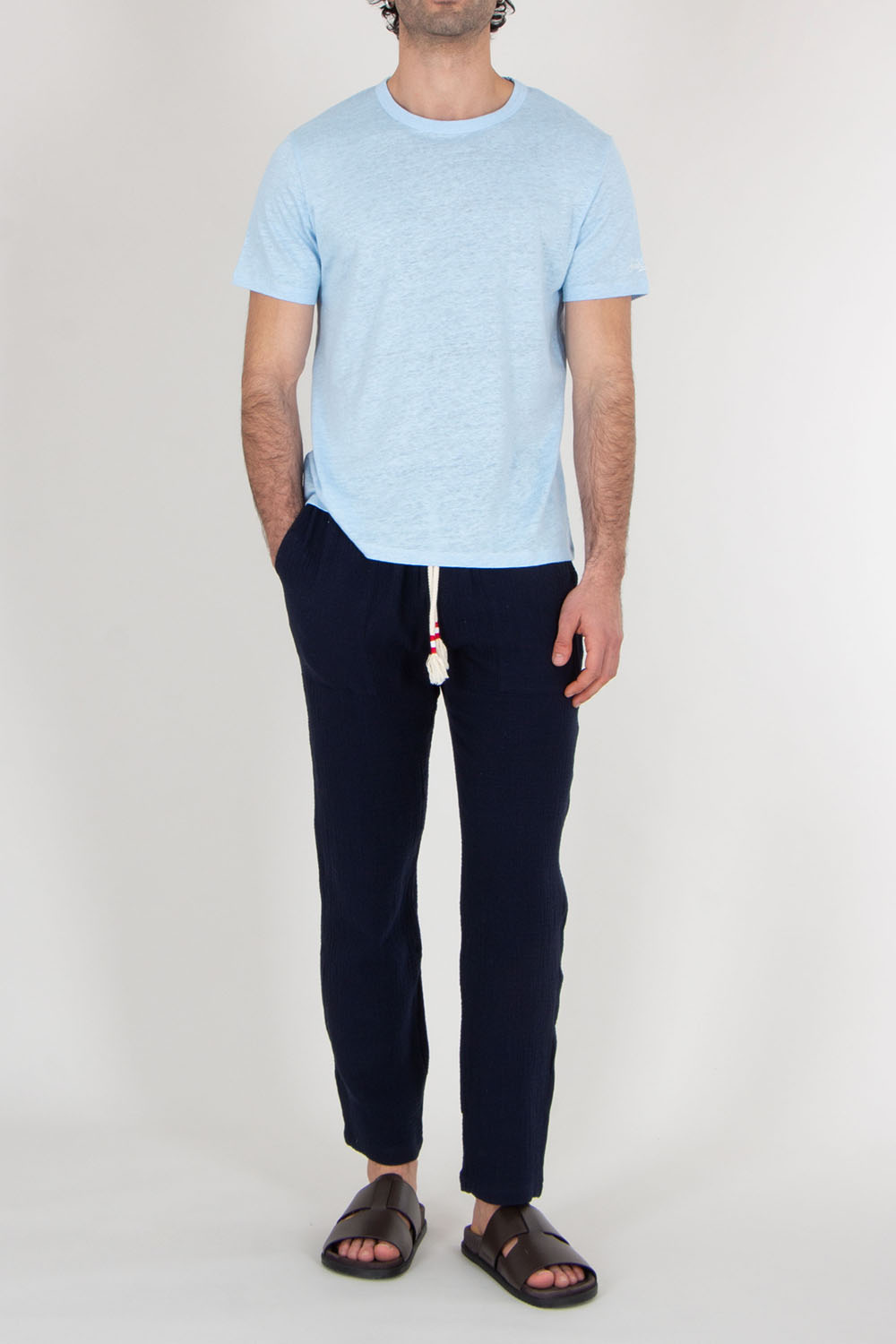 MC 2 SAINT BARTH Regular Fit Linen Jersey T-Shirt Ecstasea