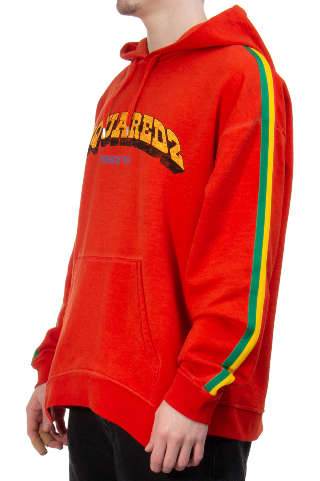 DSQUARED Oversized Printed Cotton Hoodie Herca DSQUARED Oversized Printed Cotton Hoodie Herca