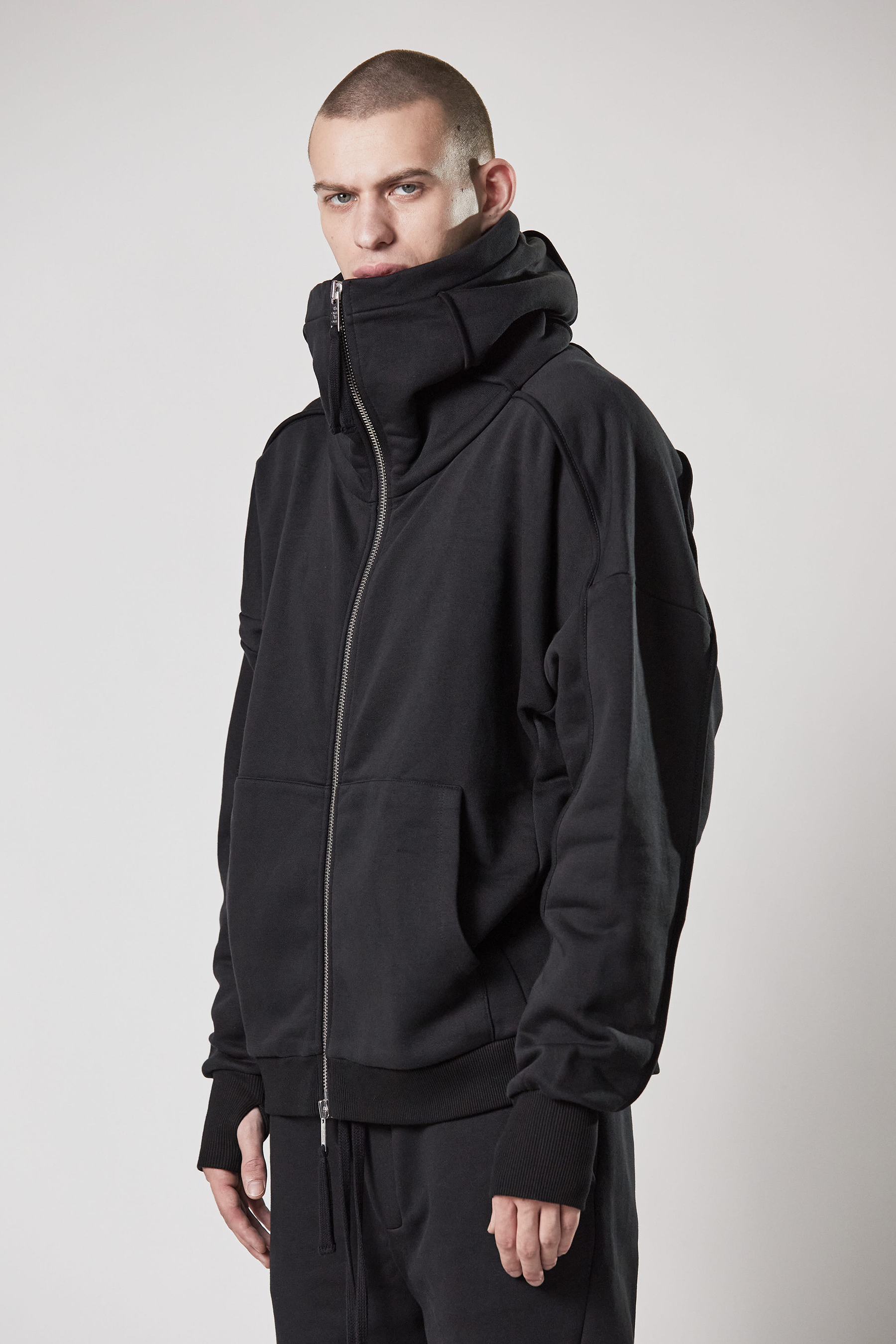 THOM KROM Hooded Cotton Blend Zip Jacket THOM KROM Hooded Cotton Blend Zip Jacket