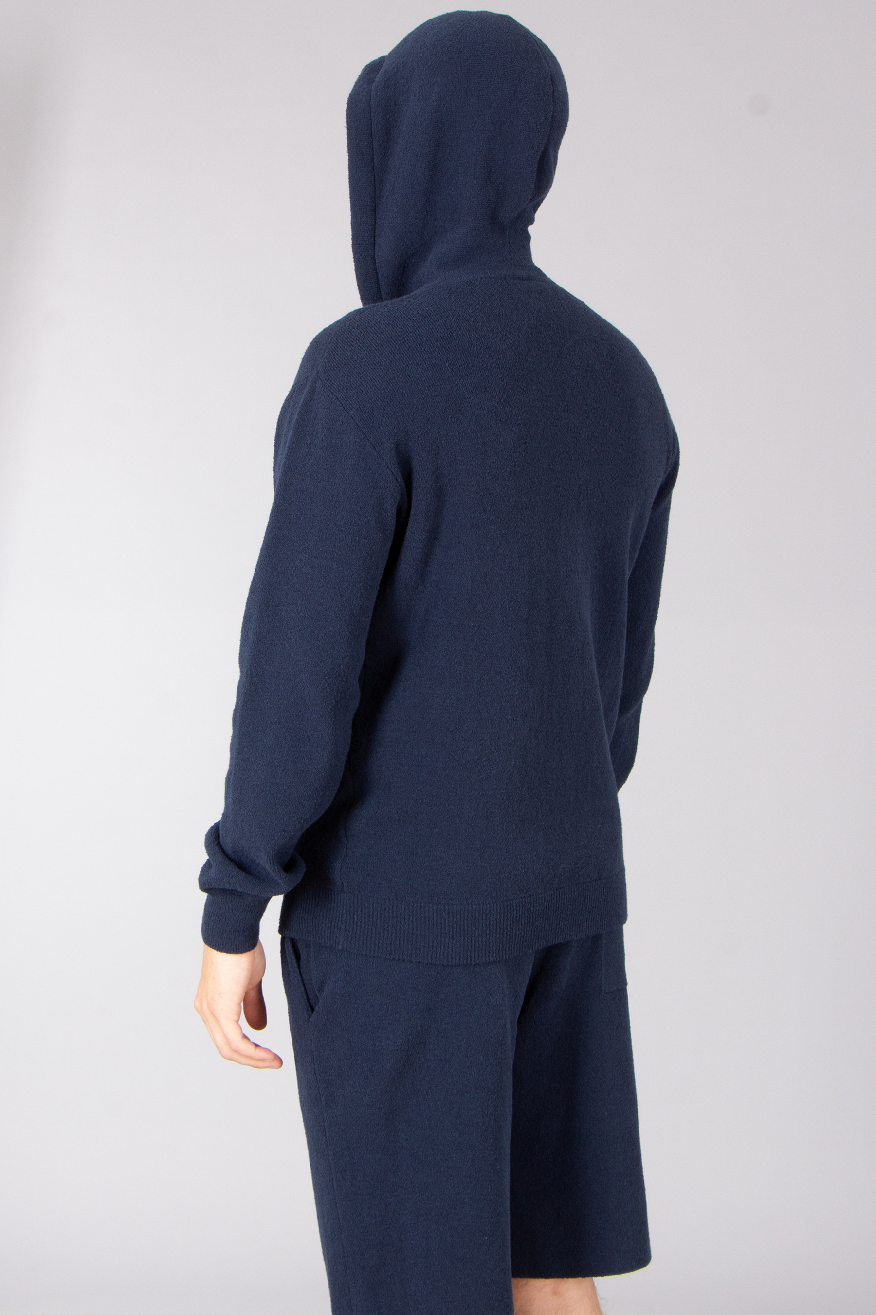 ROBERTO COLLINA Regular Fit Spongy Effect Cotton Blend Hooded Zip Cardigan Vlies, Kapuzenpulli, Pullover, Sweatshirt, Kapuze