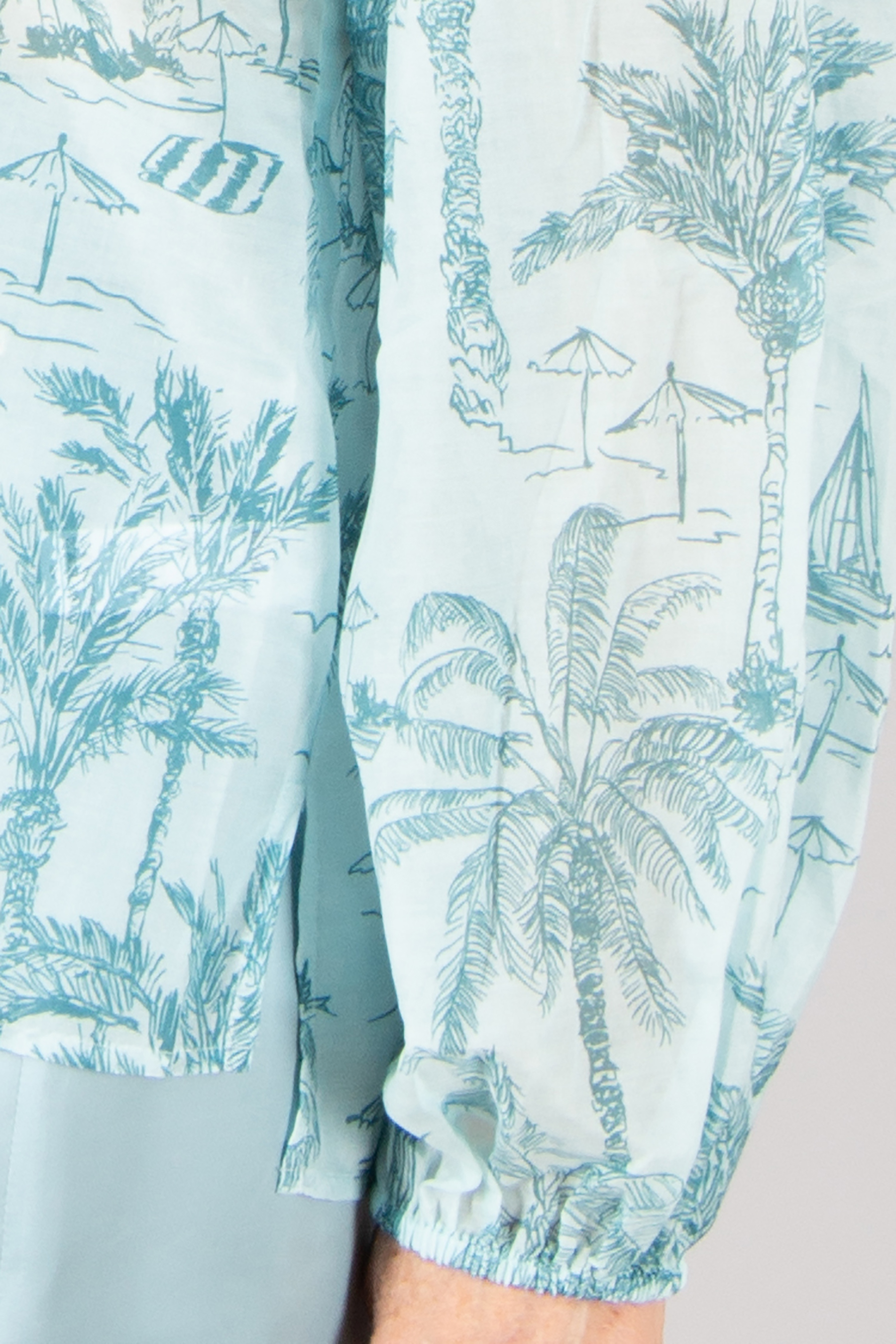 MC 2 SAINT BARTH Oversized Saint Beach Print Cotton-Silk Voile Blouse Harper MC 2 SAINT BARTH Oversized Saint Beach Print Cotton-Silk Voile Blouse Harper