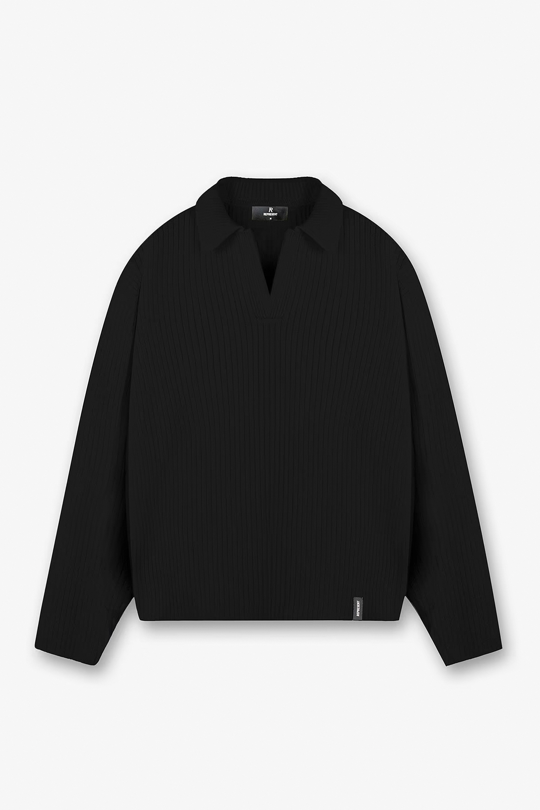 REPRESENT Ribbed Wool Blend Knit Polo REPRESENT Ribbed Wool Blend Knit Polo