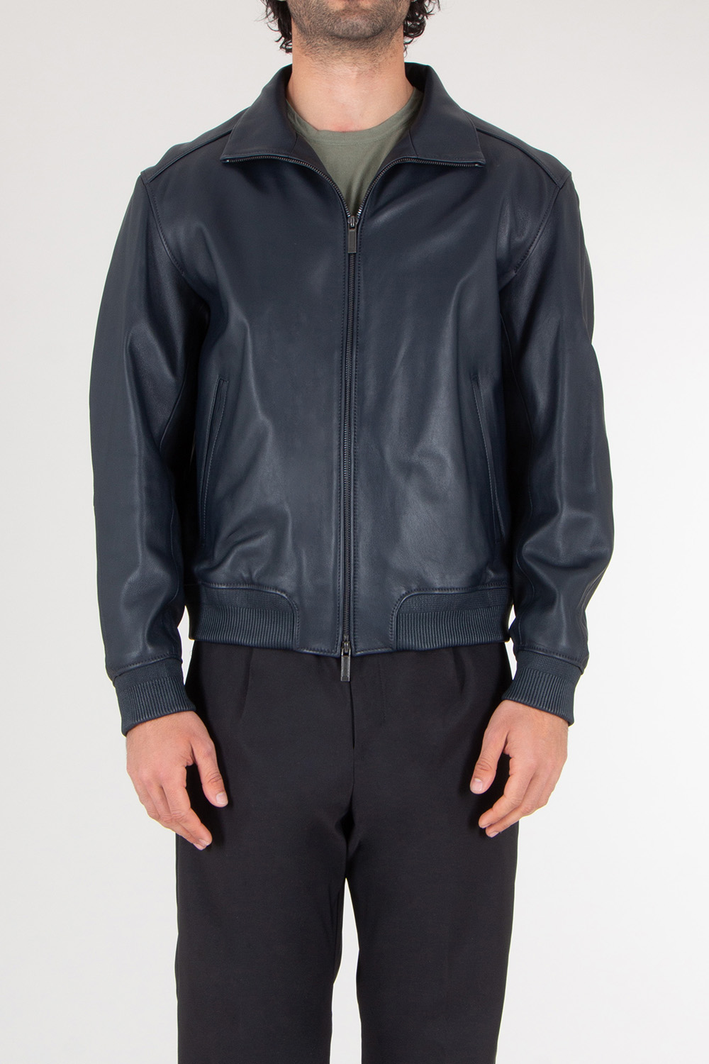 BOSS x ASTON MARTIN Straight Fit Lamb Leather Jacket H-Mamun