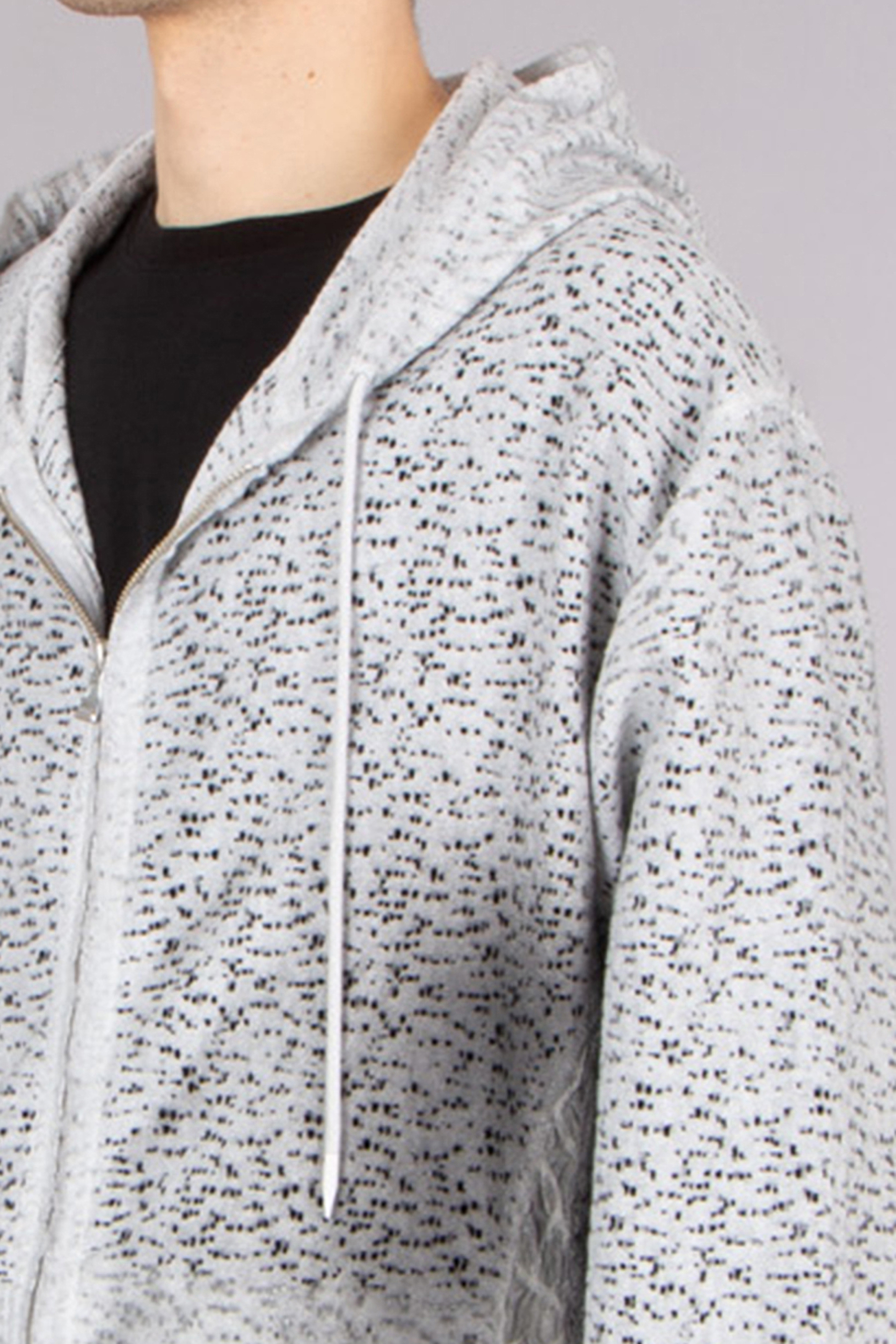 XLIM Relaxed Fit Garment Luna Dyed Cotton Blend Zip-Up Hoodie