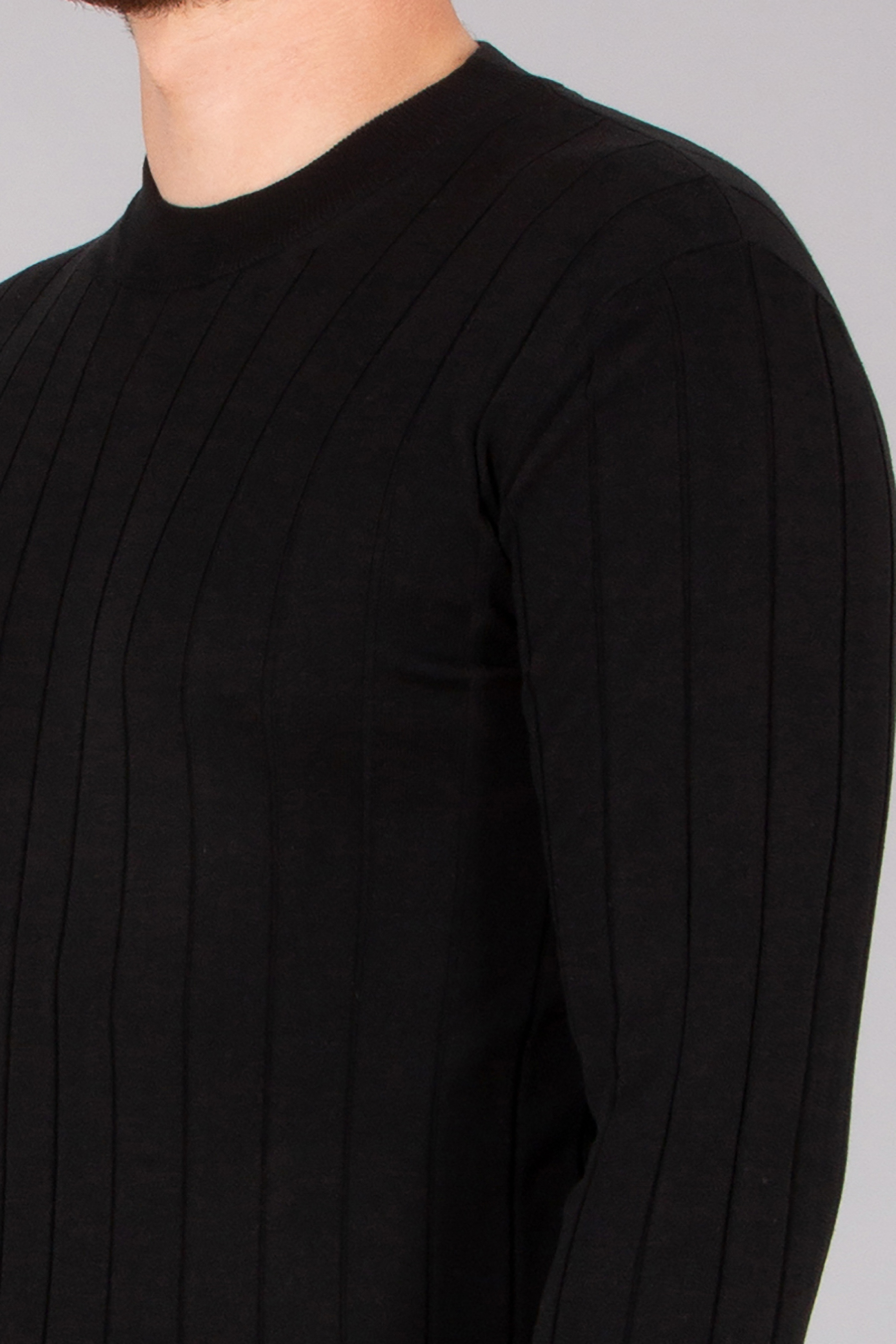 BALMAIN Slim Fit Ribbed Silk-Cotton Stretch Blend Sweater Langarm, Pullover, Erwachsener, Mann, Person