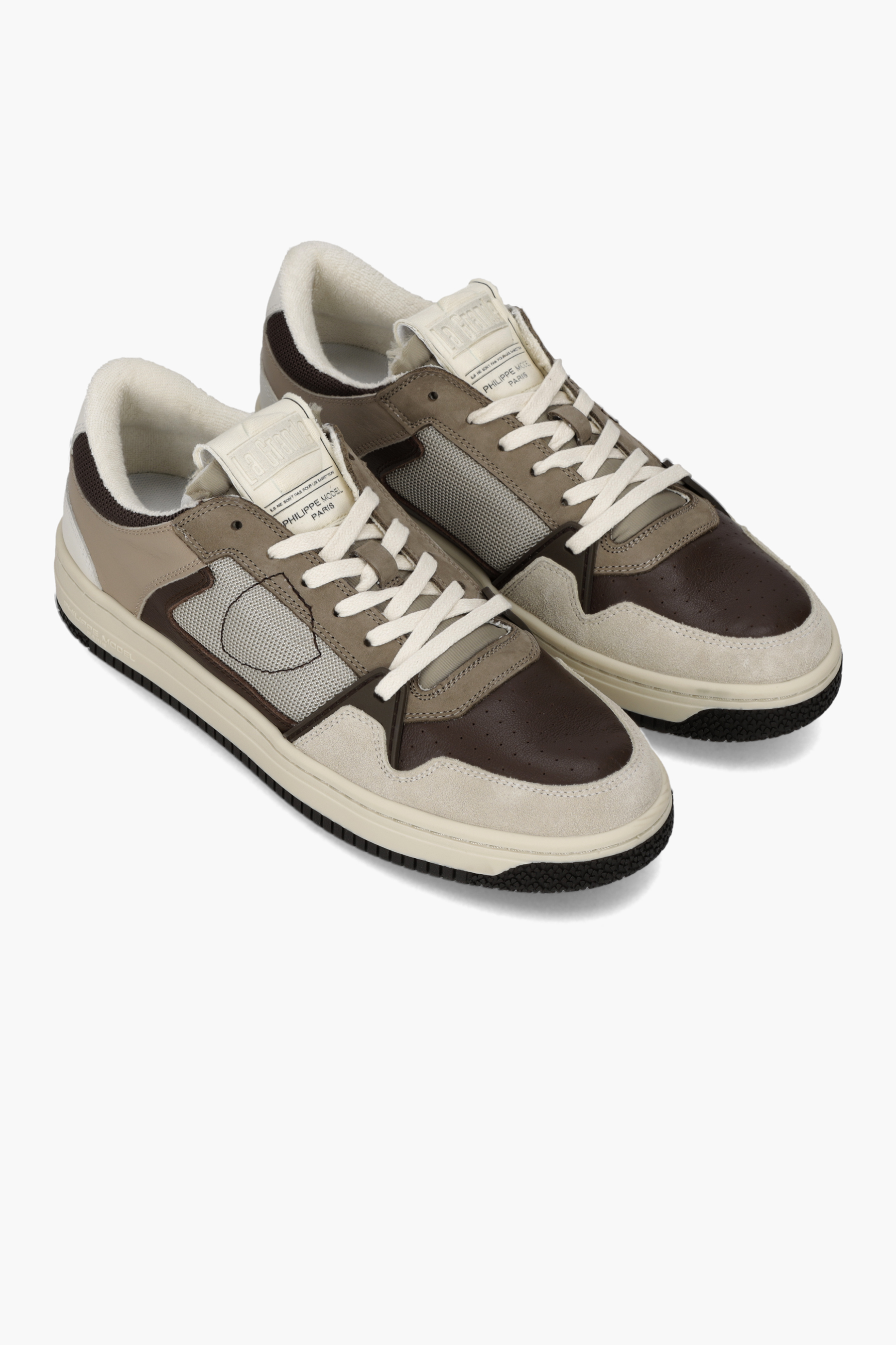 PHILIPPE MODEL Leather & Suede Sneakers La Grande Low Bekleidung, Schuhwerk, Schuh, Sneaker