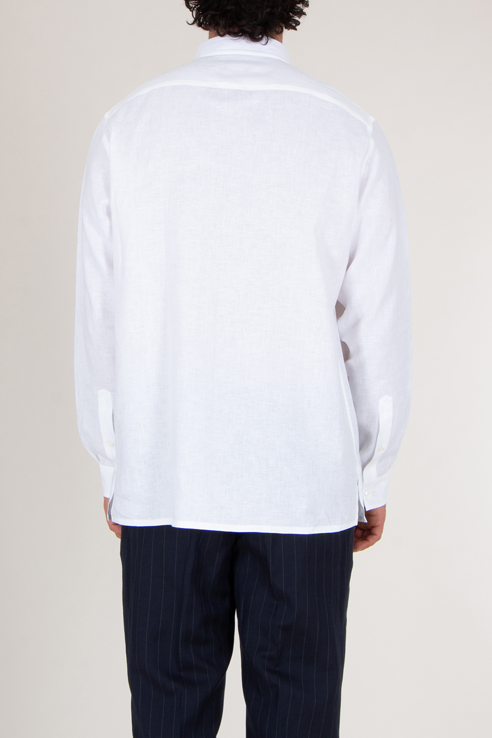 ZEGNA Regular Fit Oasi Lino Stand Collar Shirt