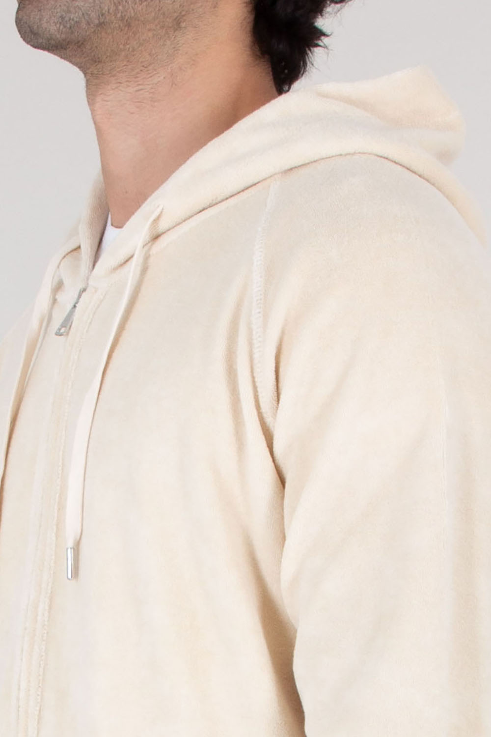 AURÉLIEN Cotton Blend Terry Zip Hoodie 