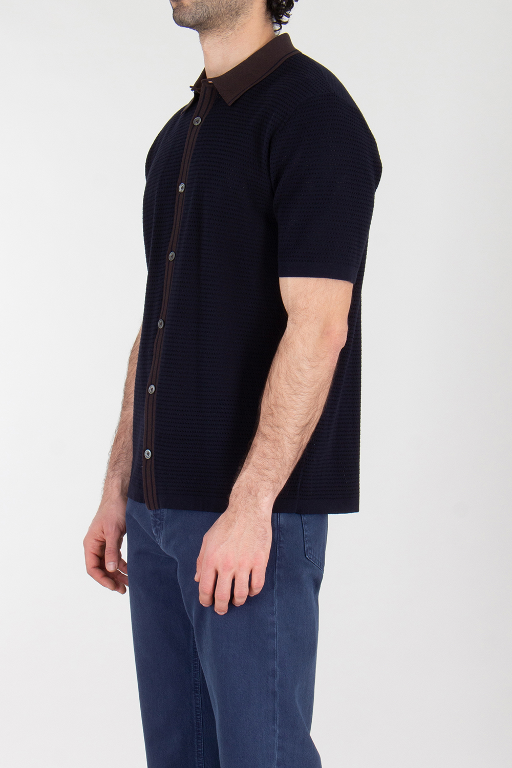 VAN LAACK Knitted Polo Shirt Safir