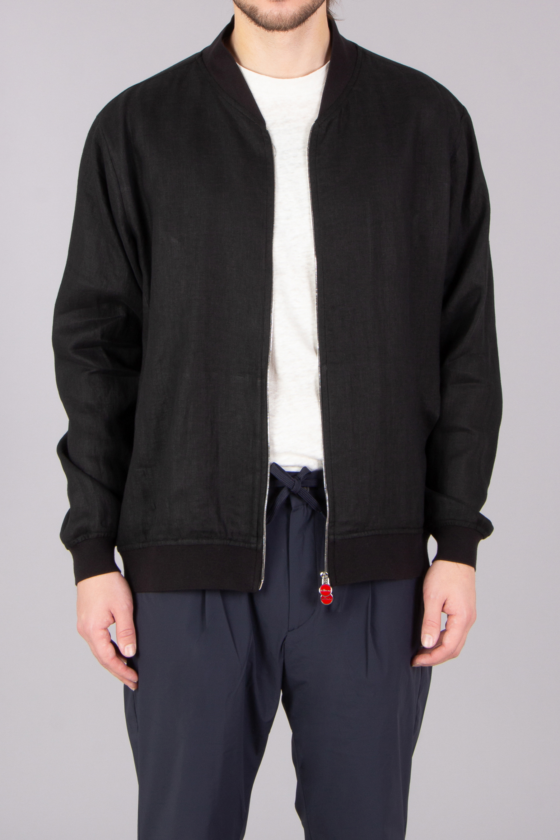 KITON Regular Fit Linen Bomber Jacket KITON Regular Fit Linen Bomber Jacket