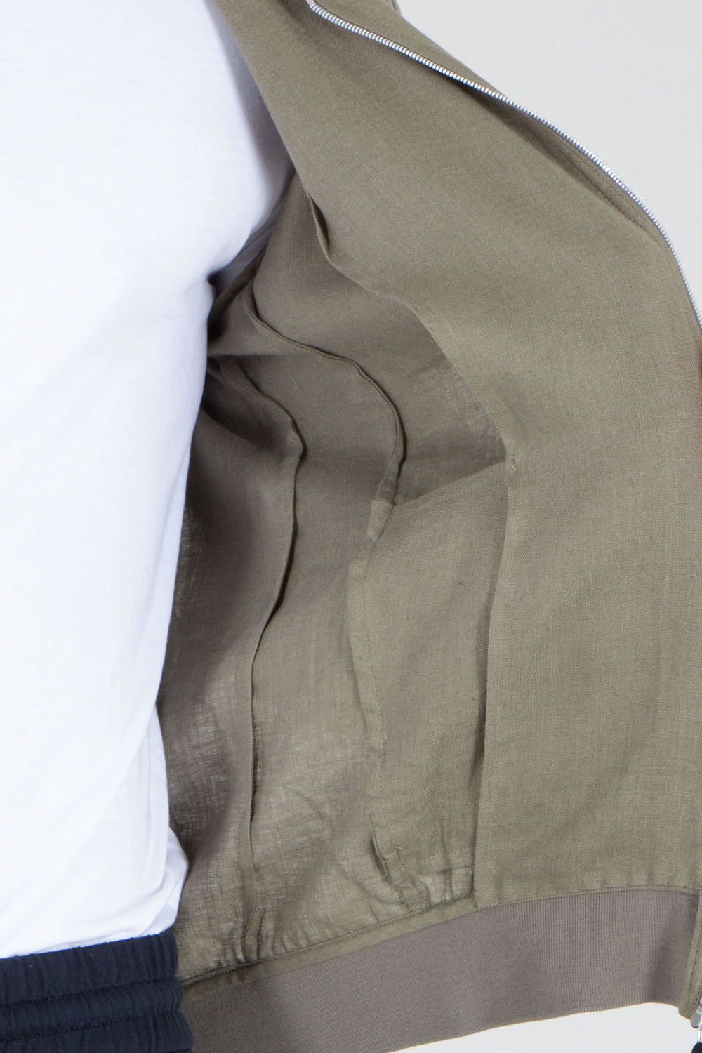 KITON Regular Fit Linen Bomber Jacket