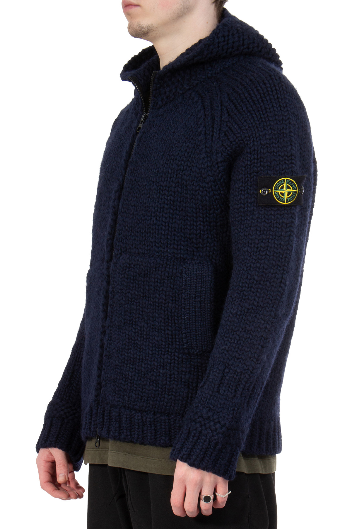 STONE ISLAND Hooded Wool Zip Hoodie STONE ISLAND Hooded Wool Zip Hoodie