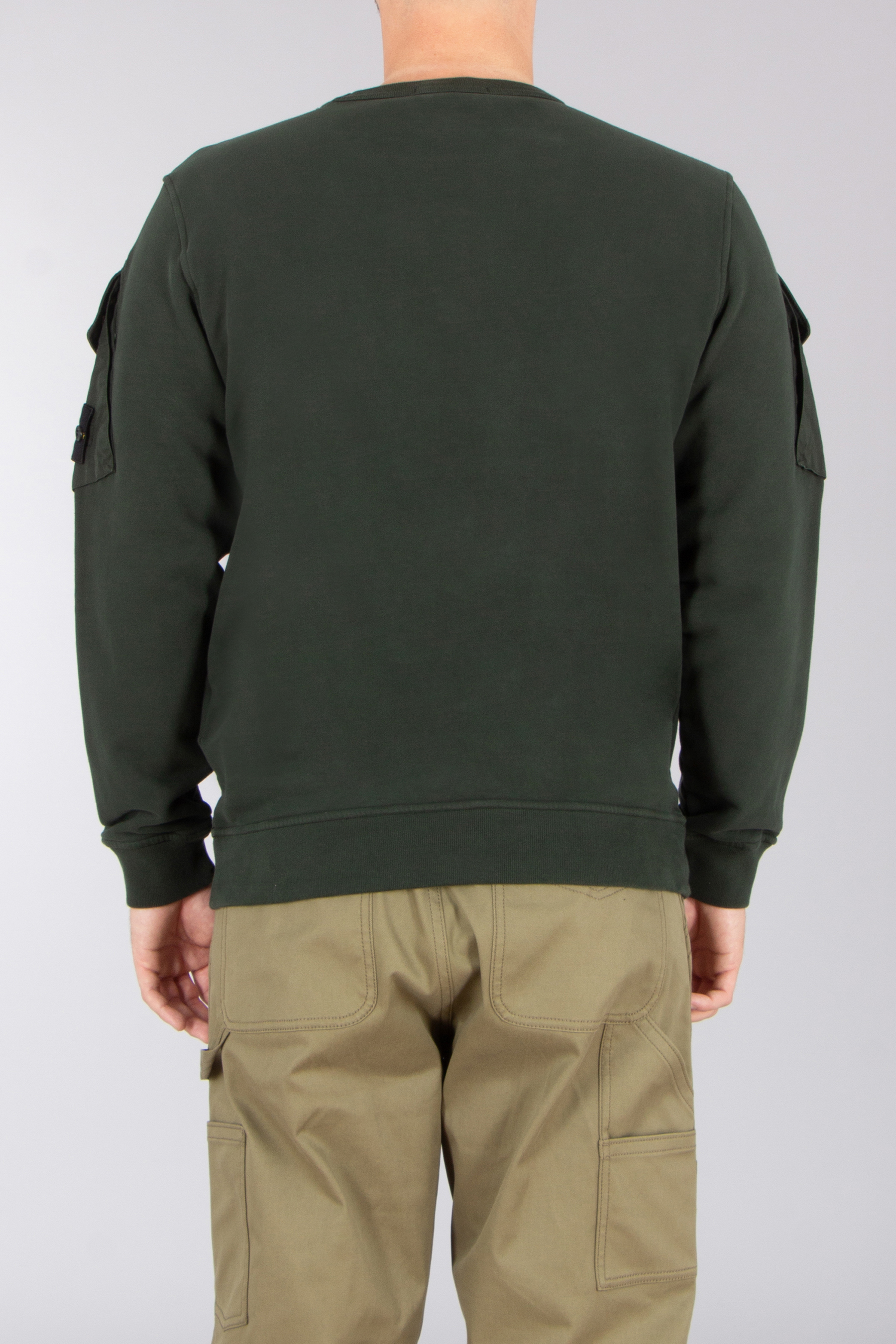 STONE ISLAND Regular Fit Brushed Organic Cotton Fleece Sweatshirt Pulli, Sweatshirt, Langarm, Mann, Person