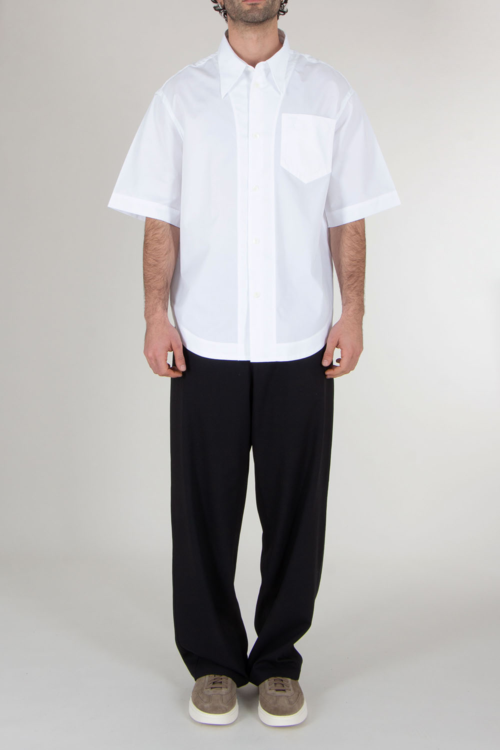 AMI PARIS Oversized Short Sleeve Cotton Shirt 
