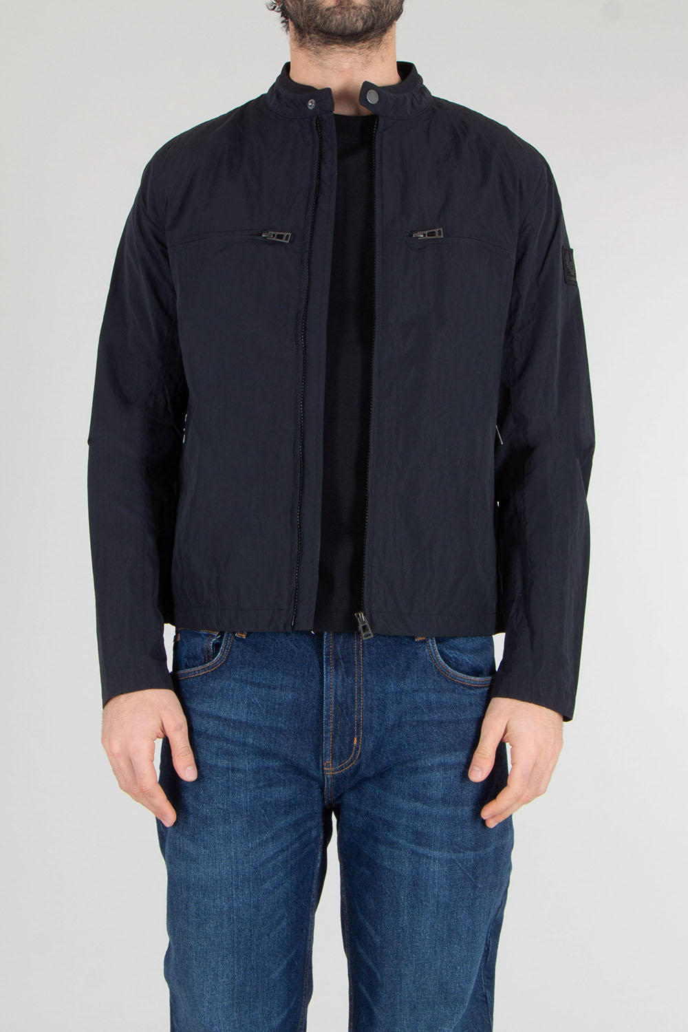 BELSTAFF Regular Fit Recycled Alpha Nylon Gabardine Jacket Grid