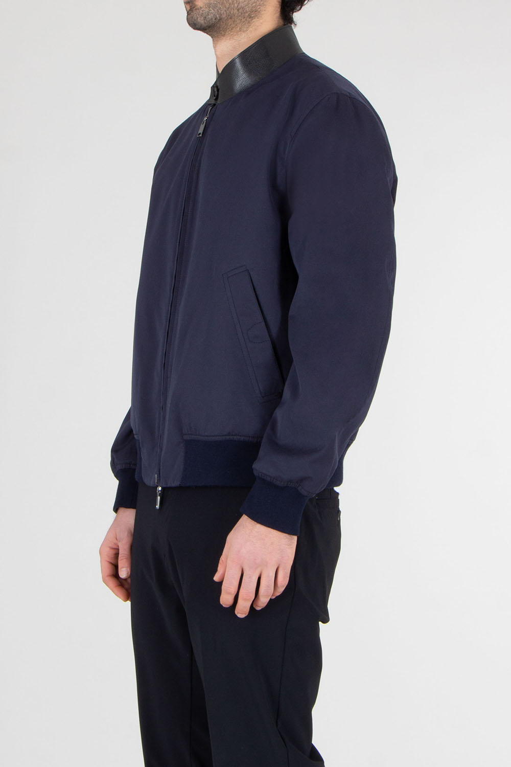 BRIONI Regular Fit Reversible Cotton-Silk & Wool-Cashmere Blend Bomber Jacket