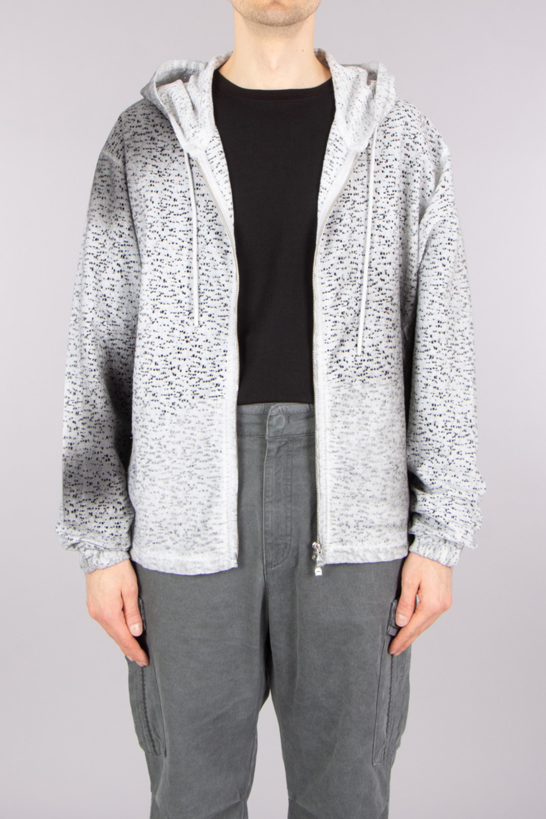 XLIM Relaxed Fit Garment Luna Dyed Cotton Blend Zip-Up Hoodie